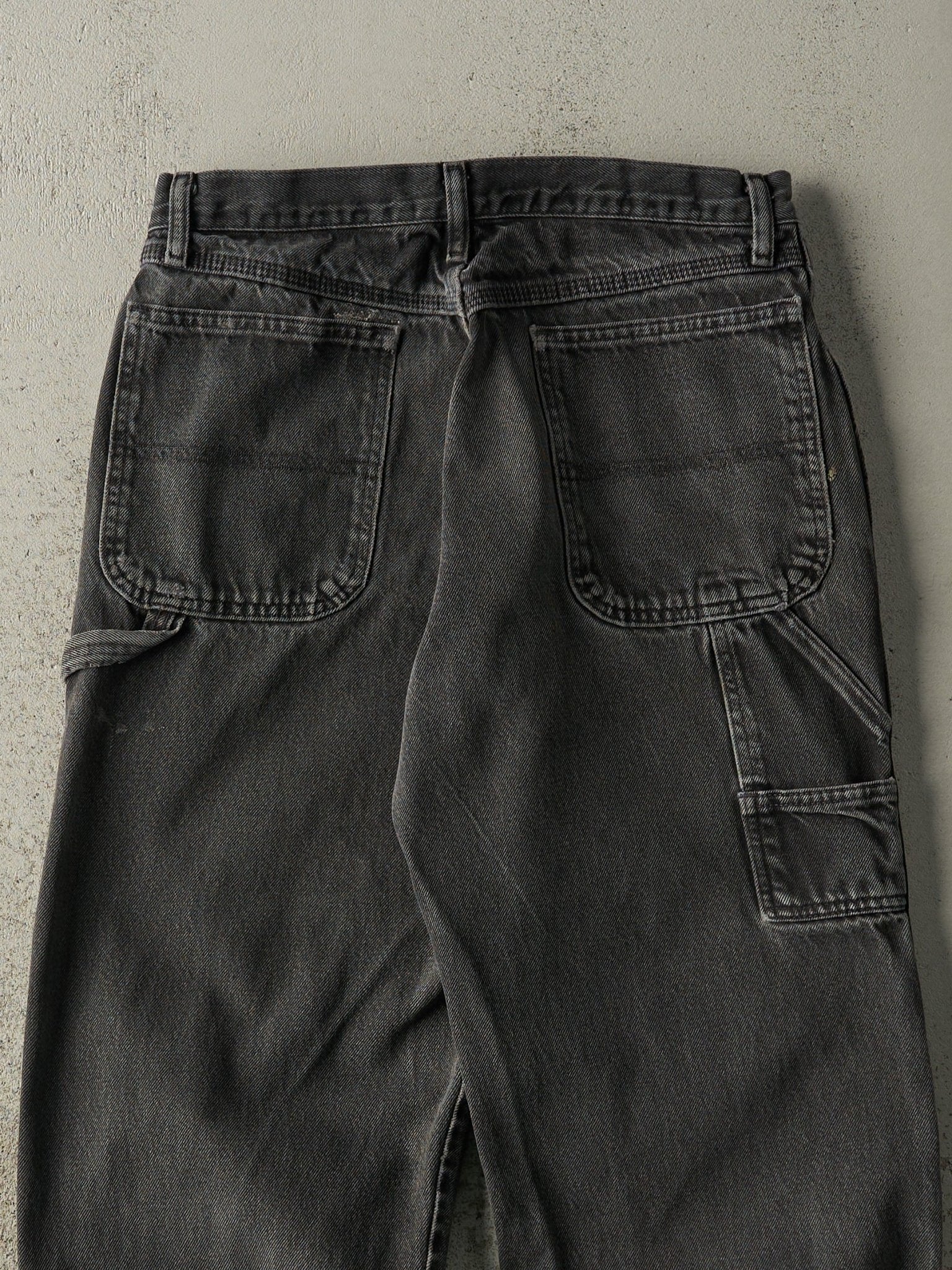 Vintage 90s Faded Black Rustler Carpenter Denim Pants (31x31)