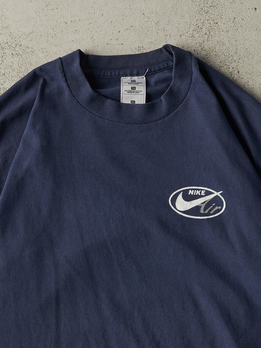 Vintage 90s Navy Blue Nike Air Bootleg Single Stitch Tee (M/L)