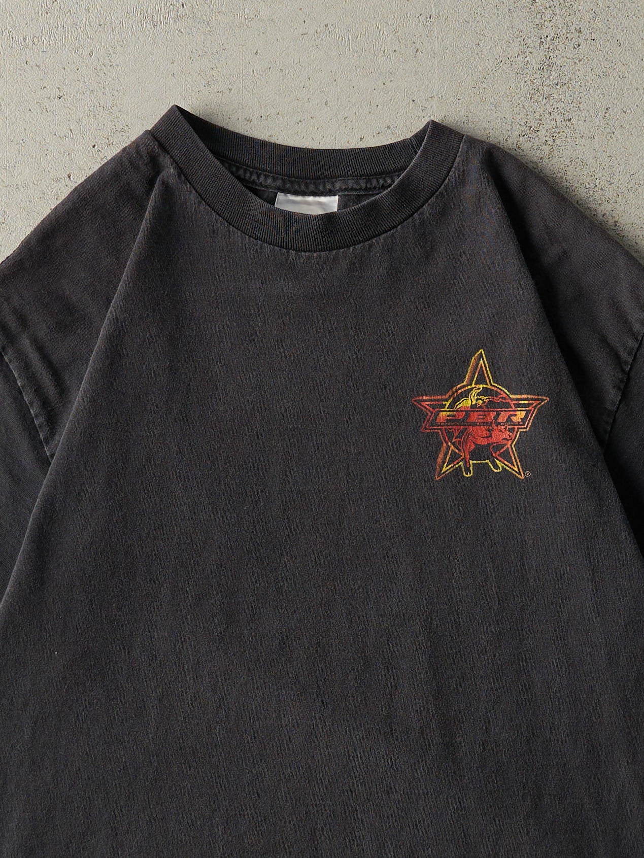 Vintage Y2K Faded Black Wrangler PBR Professional Bull Riders Tee (M/L)