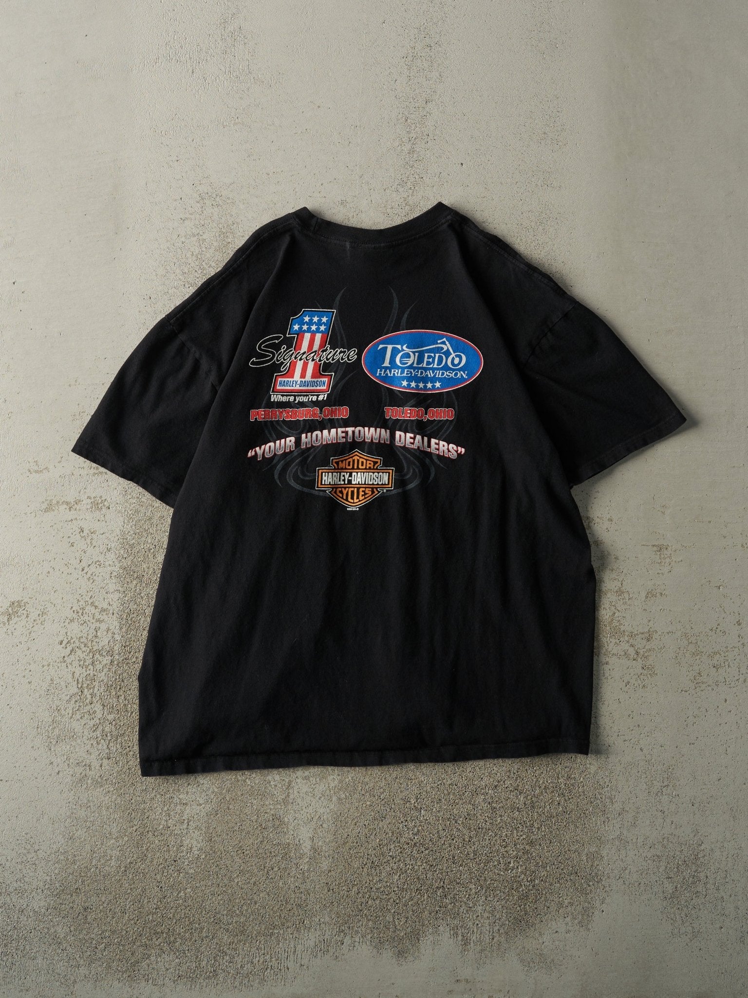Vintage 12' Black Ohio Harley Davidson Tee (L)
