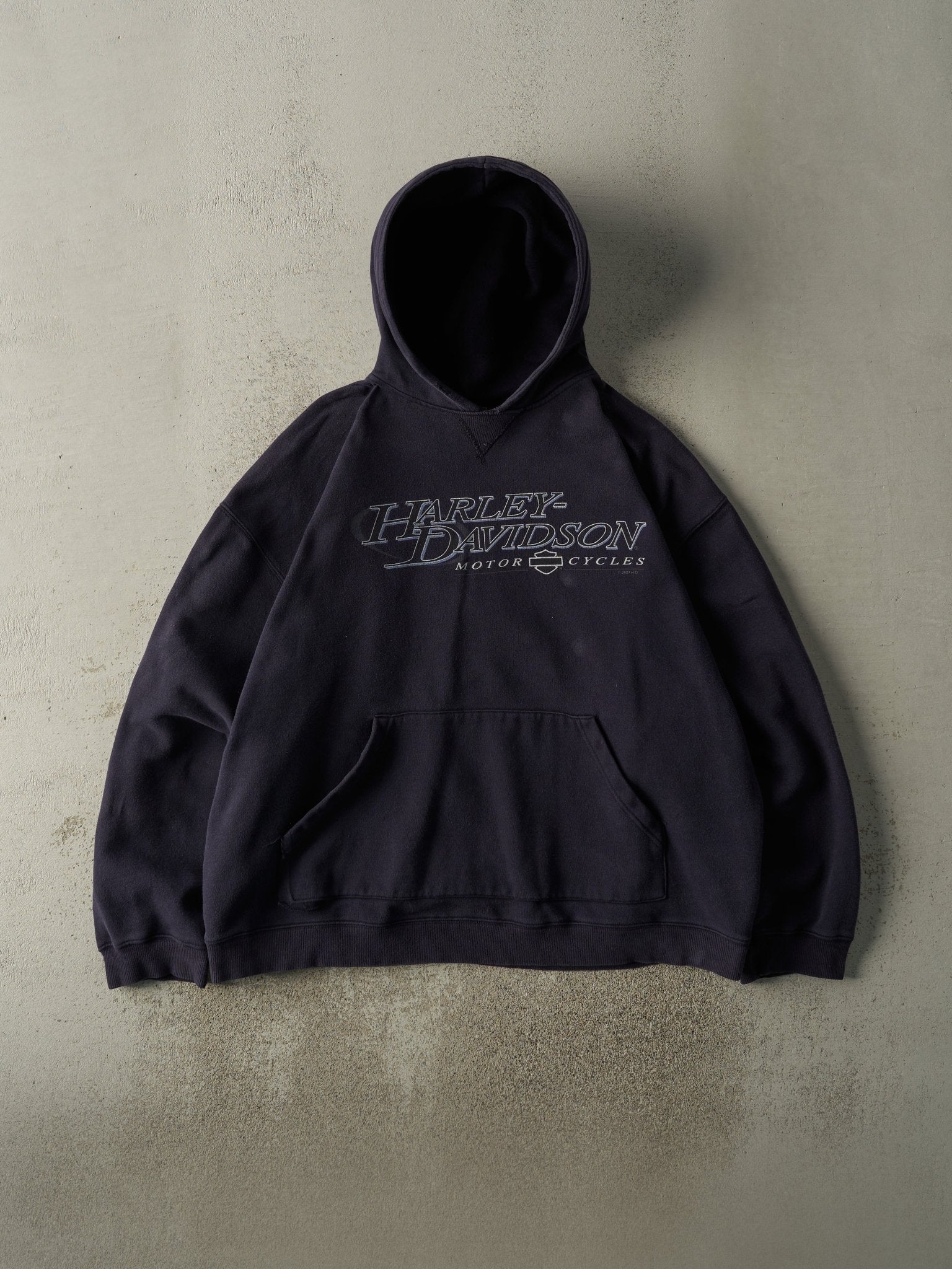 Vintage 07' Navy Blue St. Paul MN Harley Davidson Hoodie (XXL)
