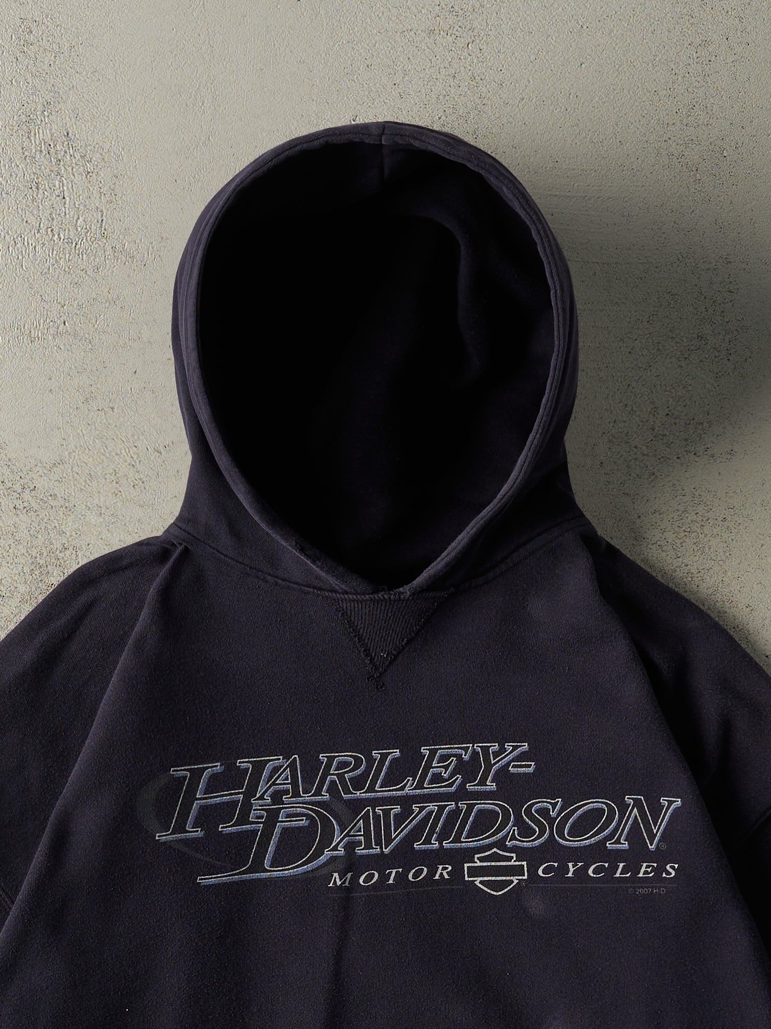 Vintage 07' Navy Blue St. Paul MN Harley Davidson Hoodie (XXL)