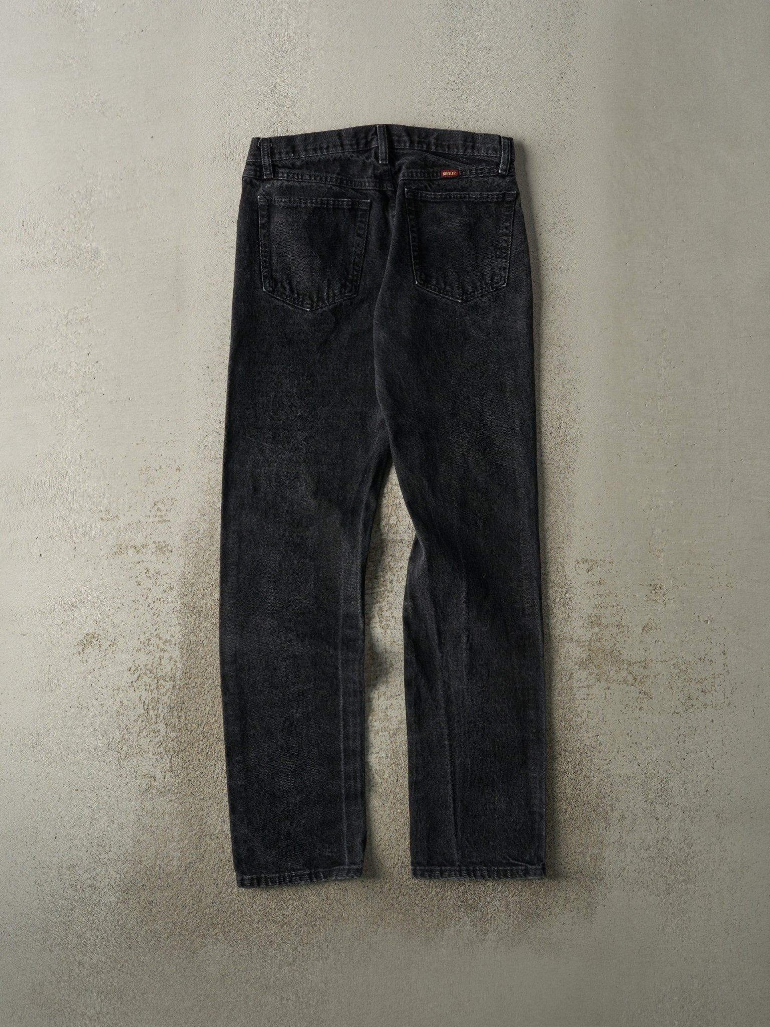 Vintage 90s Faded Black Rustler Denim Pants (32x33.5)