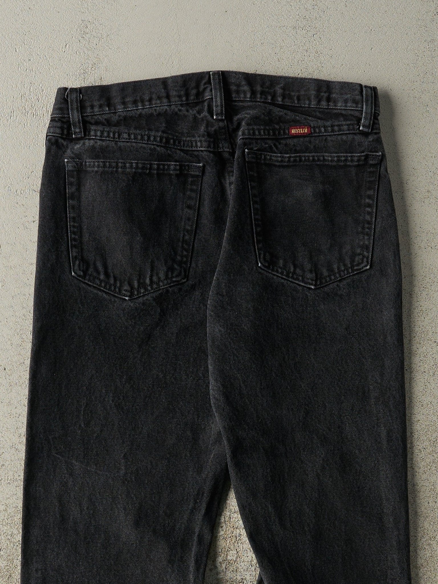 Vintage 90s Faded Black Rustler Denim Pants (32x33.5)