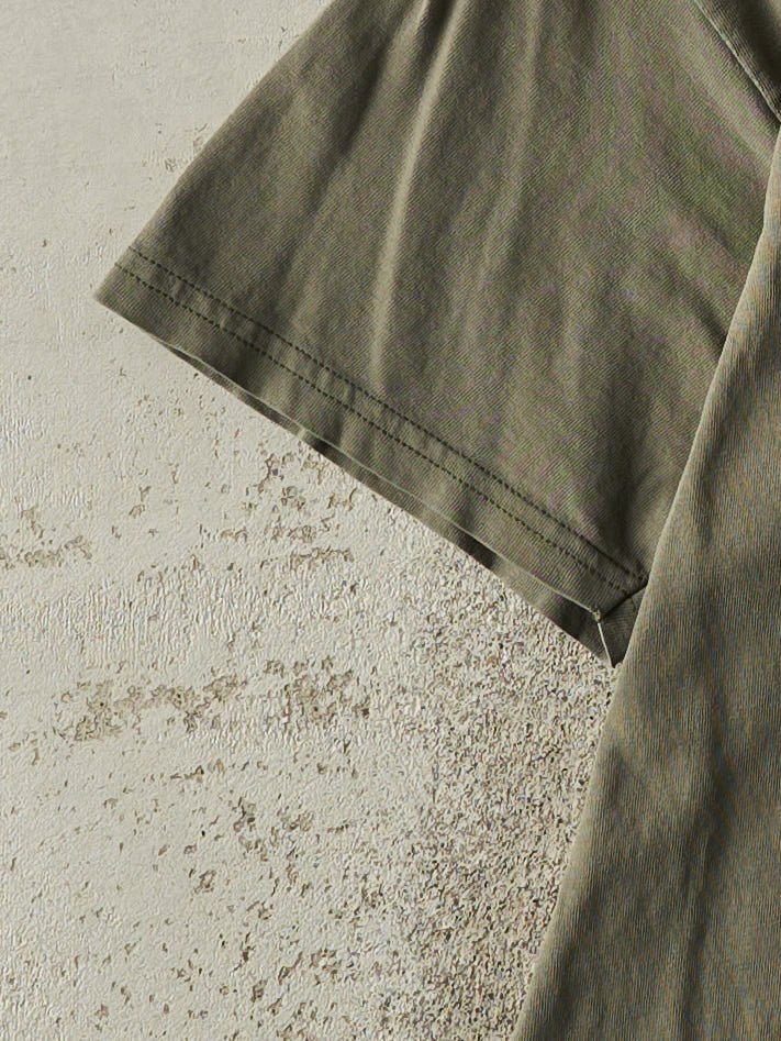 Vintage Y2K Green Blank Pocket Tee (S/M)