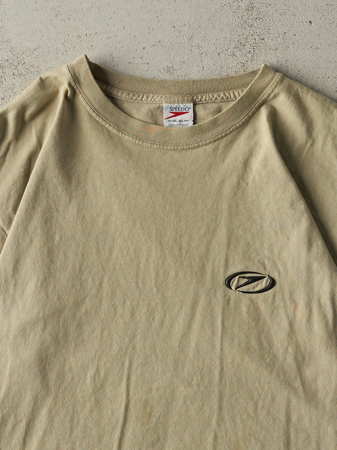Vintage 90s Beige Embroidered Speedo Logo Tee (L)