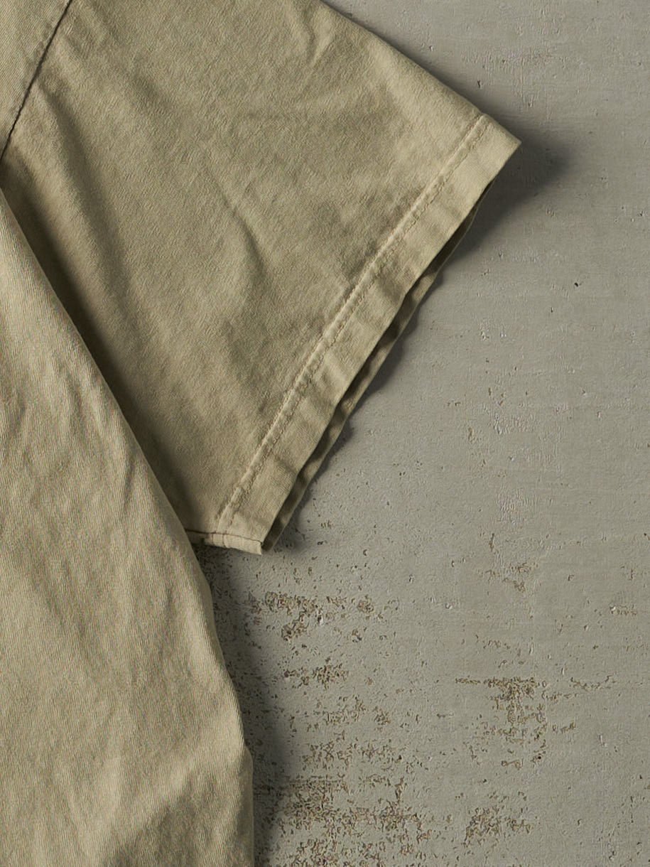 Vintage 90s Beige Embroidered Speedo Logo Tee (L)
