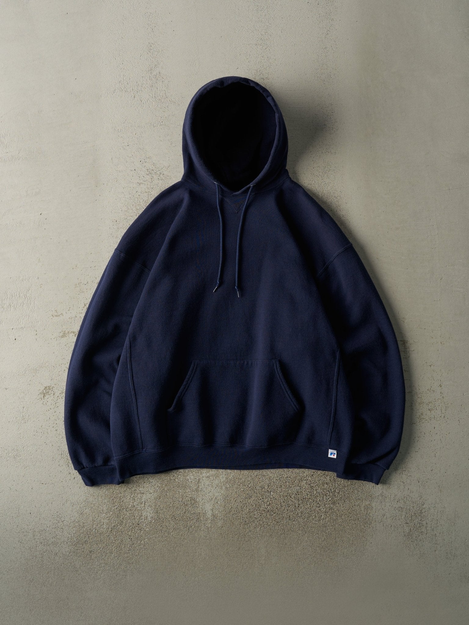 Vintage Y2K Navy Blue Russell Athletic Hoodie (XL)