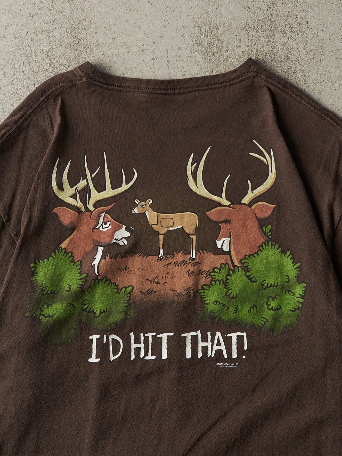 Vintage 11' Brown "I'd Hit That" Slogan Tee (M)