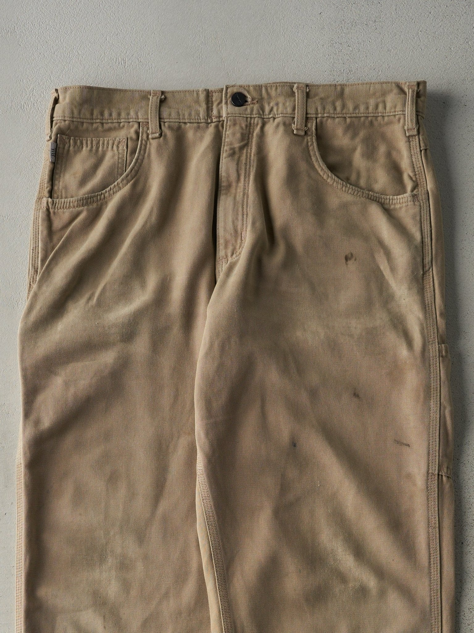 Vintage Y2K Beige Loose Fit Fire Resistant Carhartt Work Pants (36x33.5)