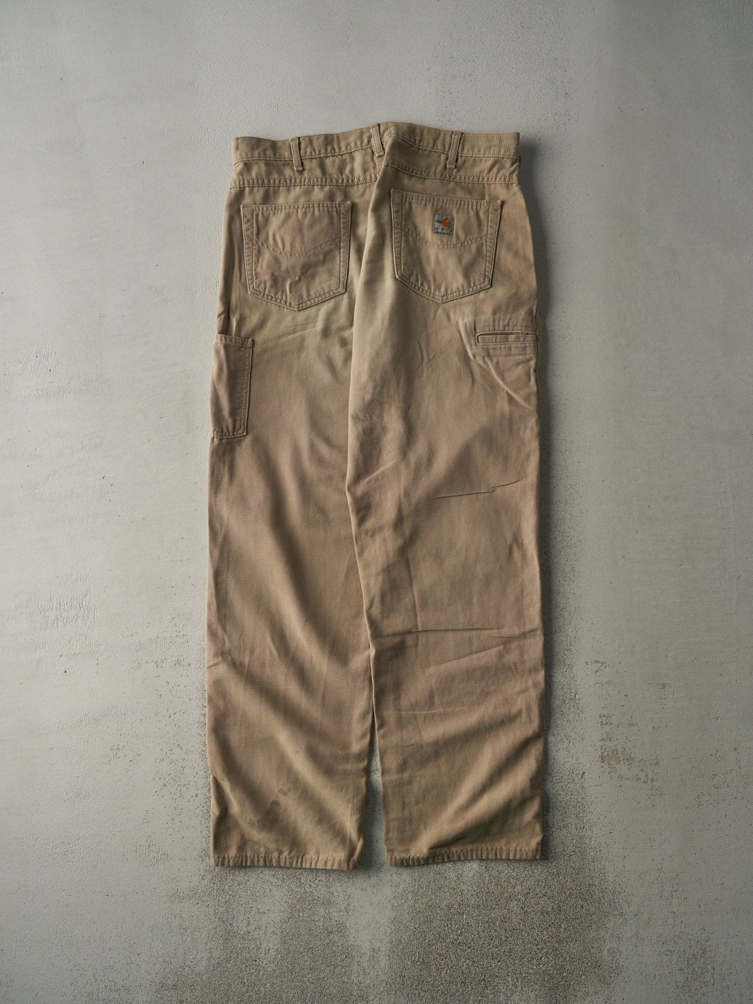 Vintage Y2K Beige Loose Fit Fire Resistant Carhartt Work Pants (36x33.5)