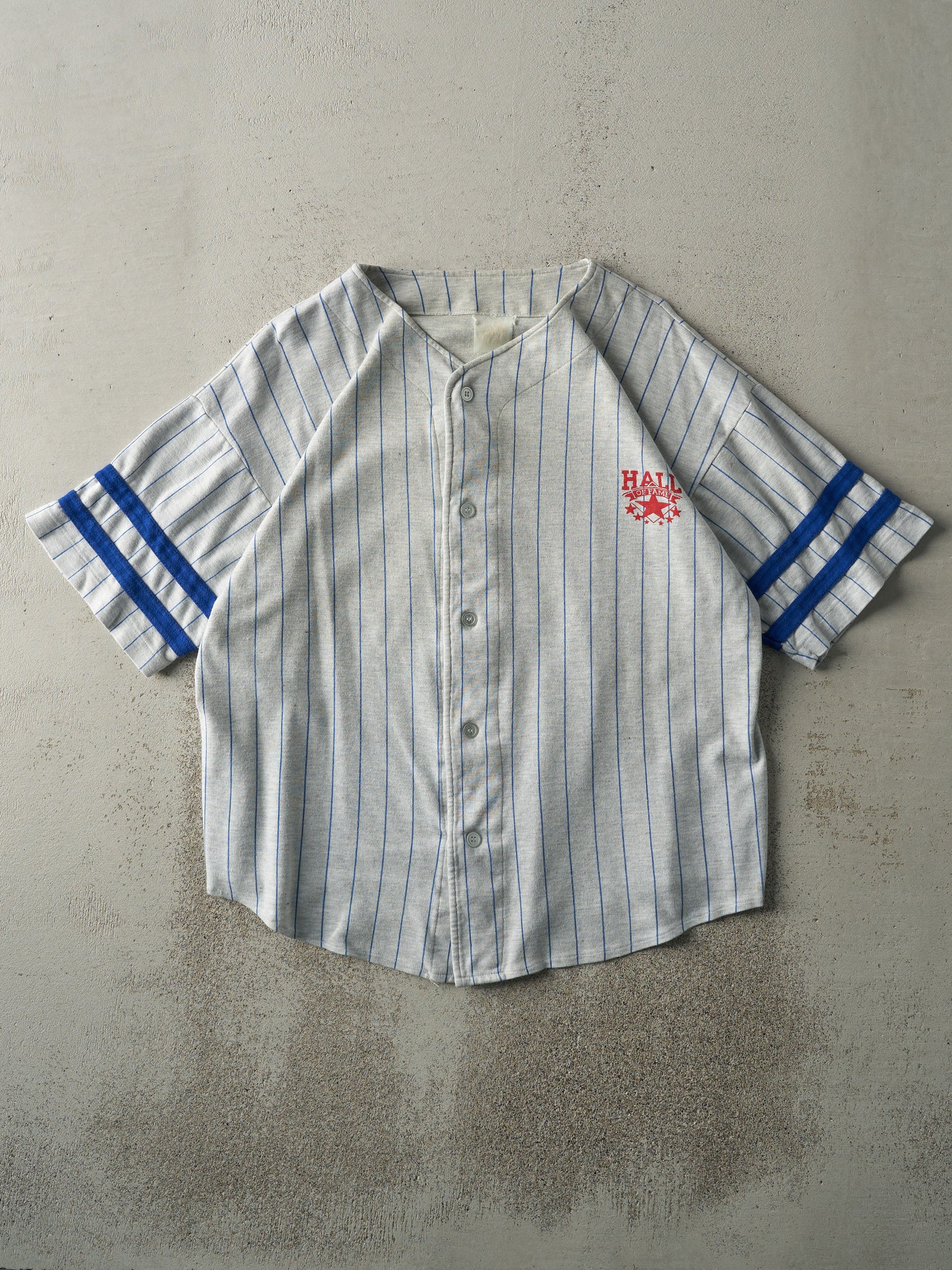 Vintage 90s Heather Grey Hall of Fame Cotton Baseball Jersey (L)