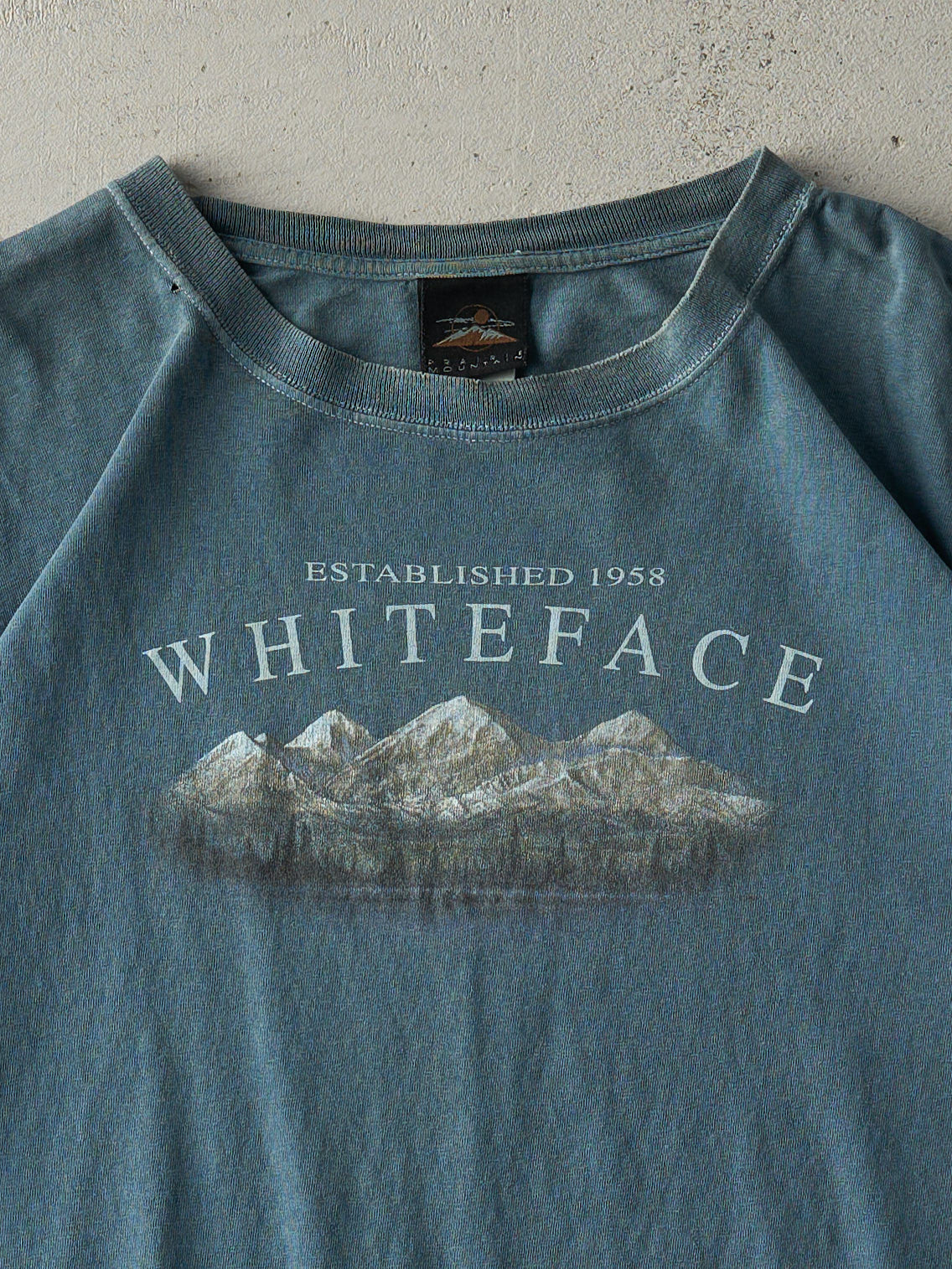 Vintage 90s Washed Blue Whiteface Mountain Tee (L)