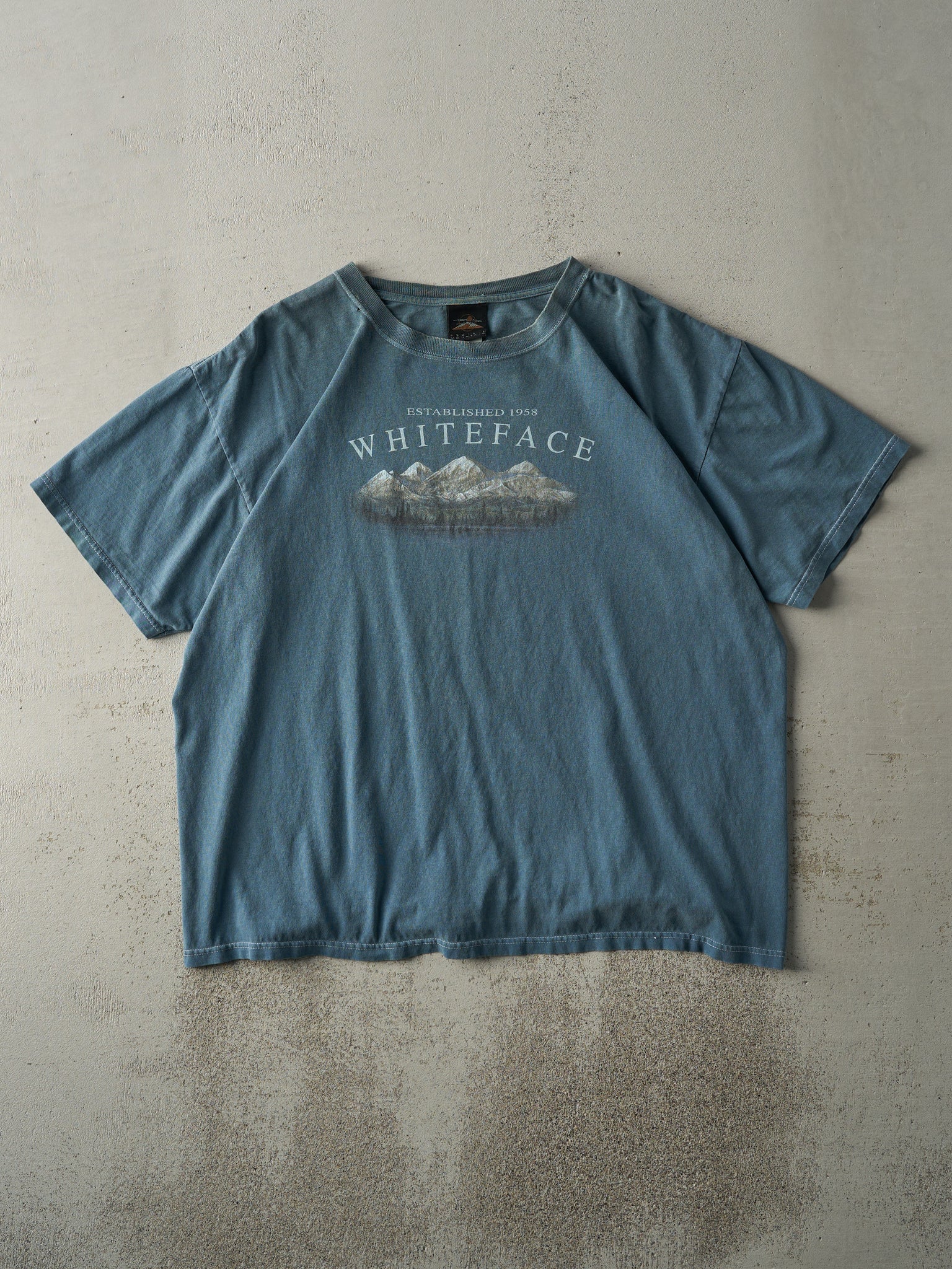 Vintage 90s Washed Blue Whiteface Mountain Tee (L)