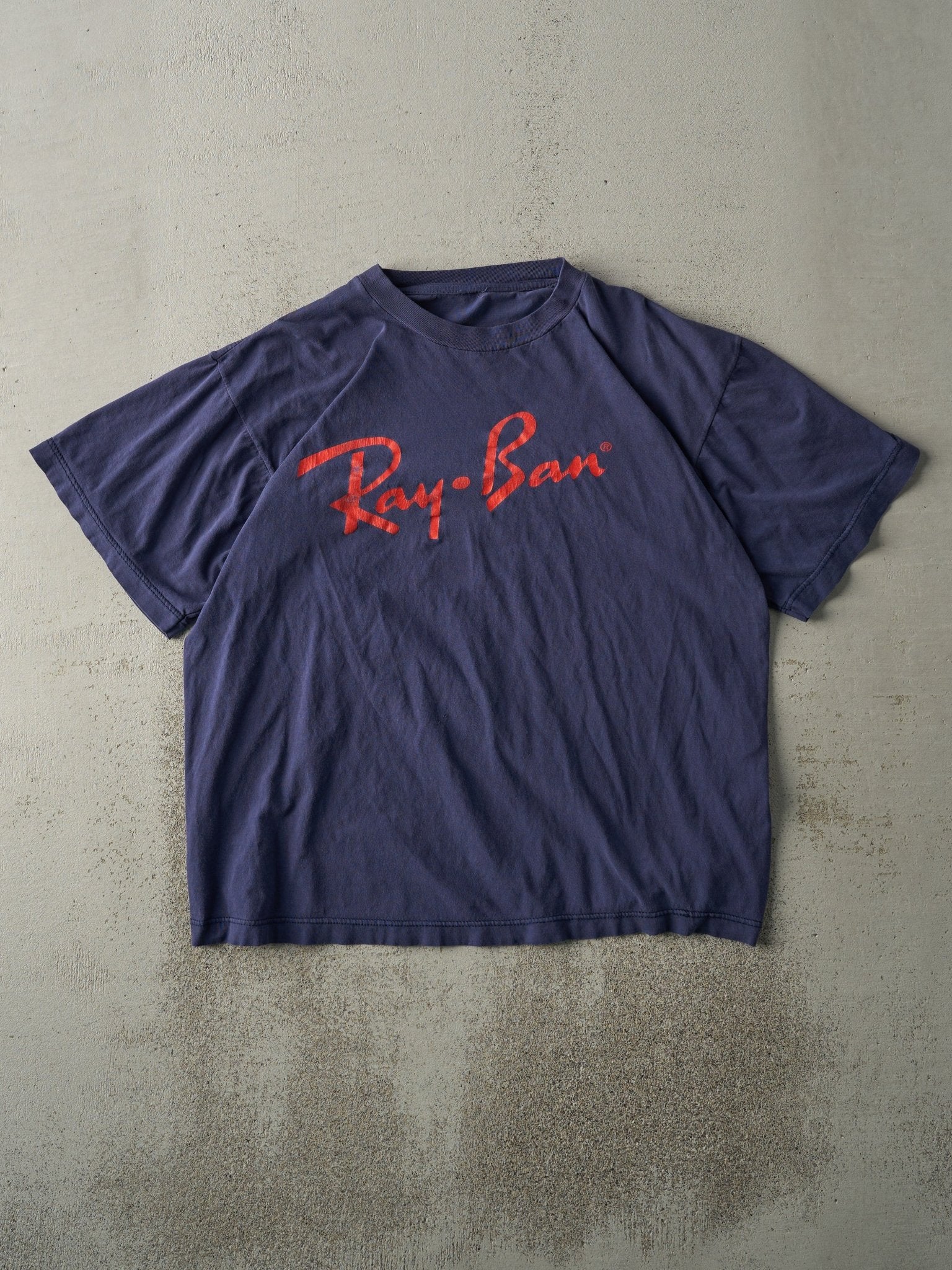Vintage 90s Navy Blue Ray Ban Logo Tee (M)