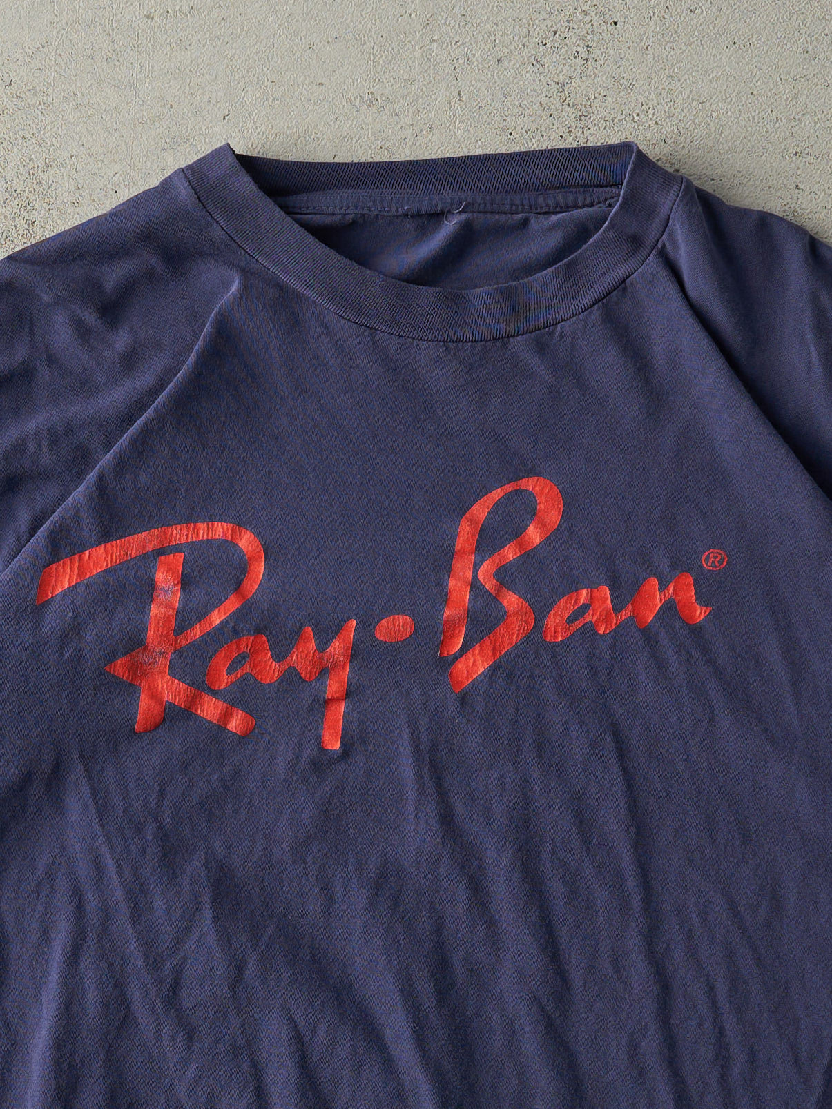 Vintage 90s Navy Blue Ray Ban Logo Tee (M)