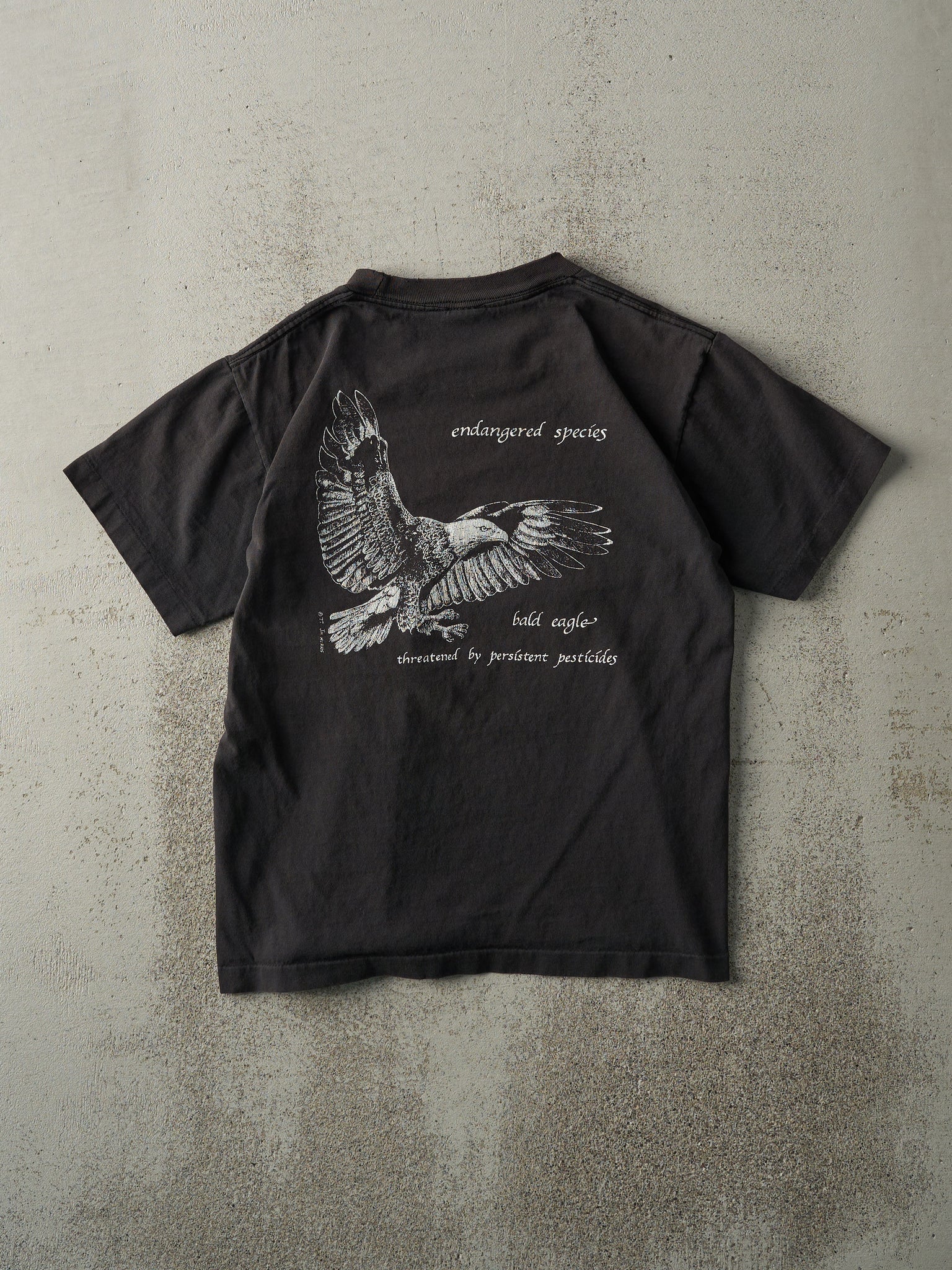 Vintage 90s Black "Save the Wolf" Single Stitch Tee (XS)