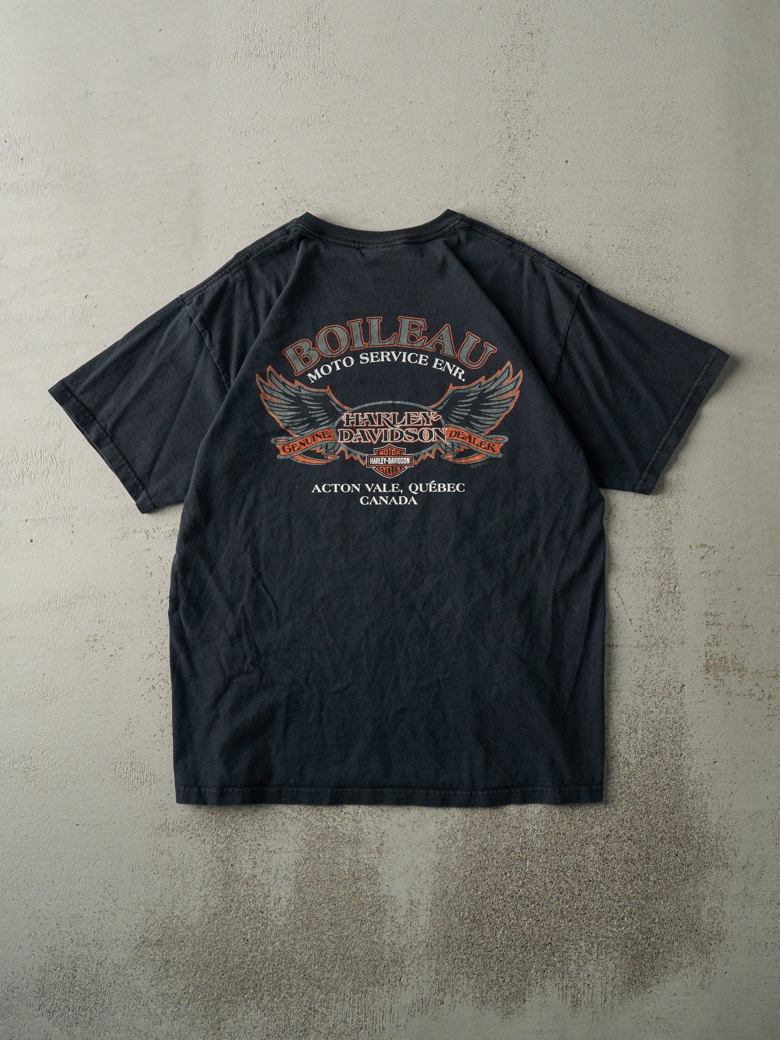 Vintage 08' Black Quebec Canada Harley Davidson Tee (M)