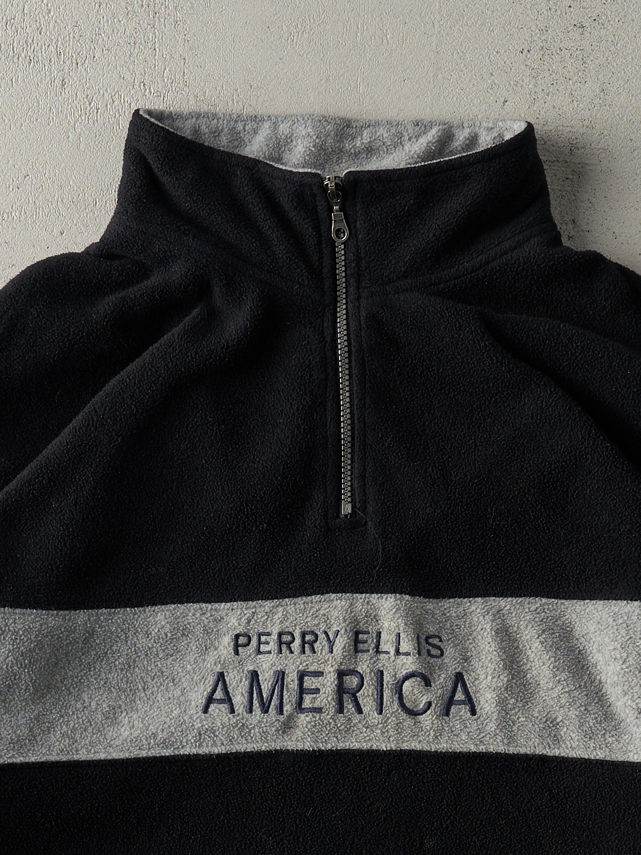 Vintage 90s Black Perry Ellis Fleece Quarter Zip (XL)