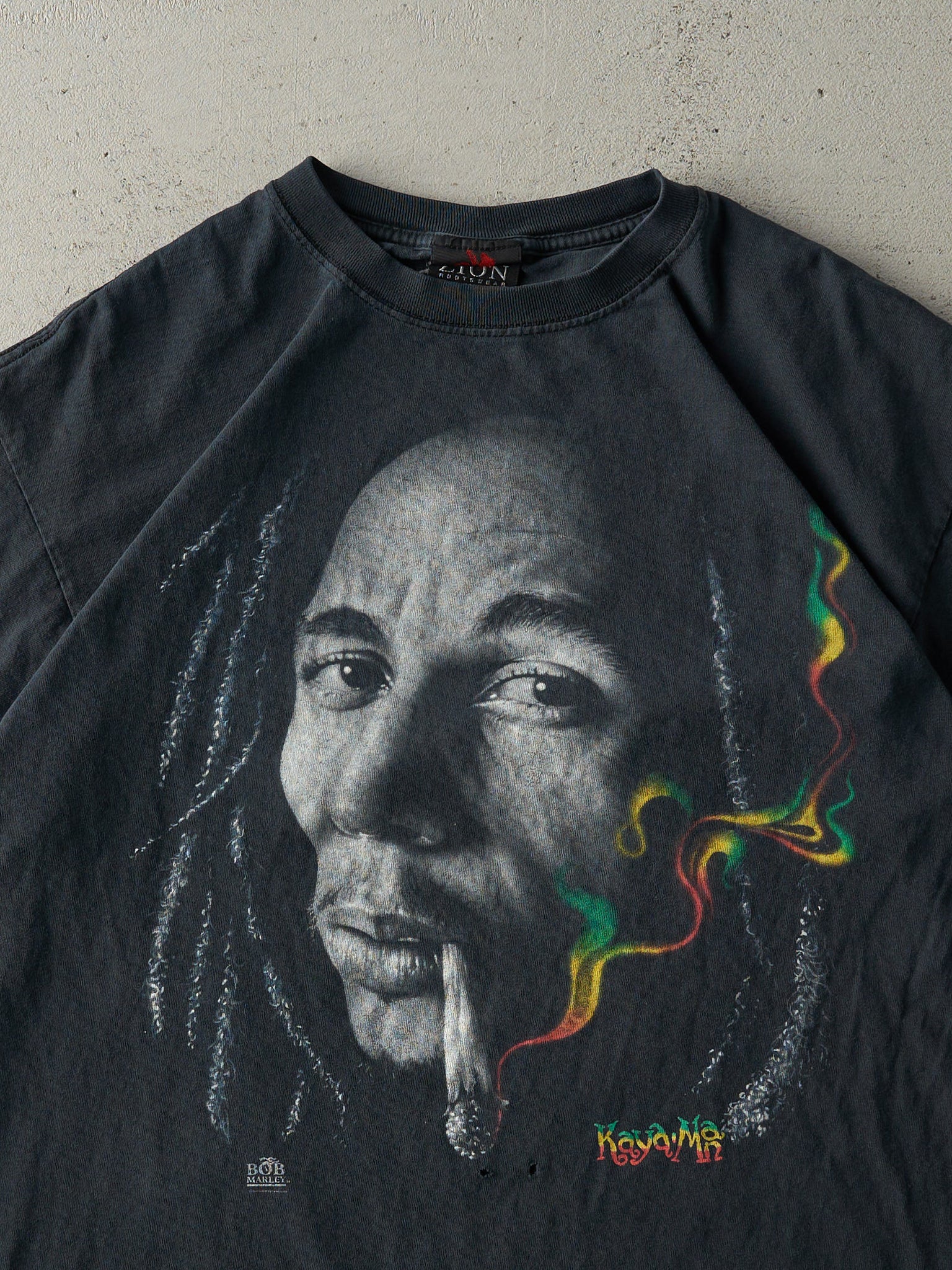 Vintage Y2K Faded Black Bob Marley Tee (M)