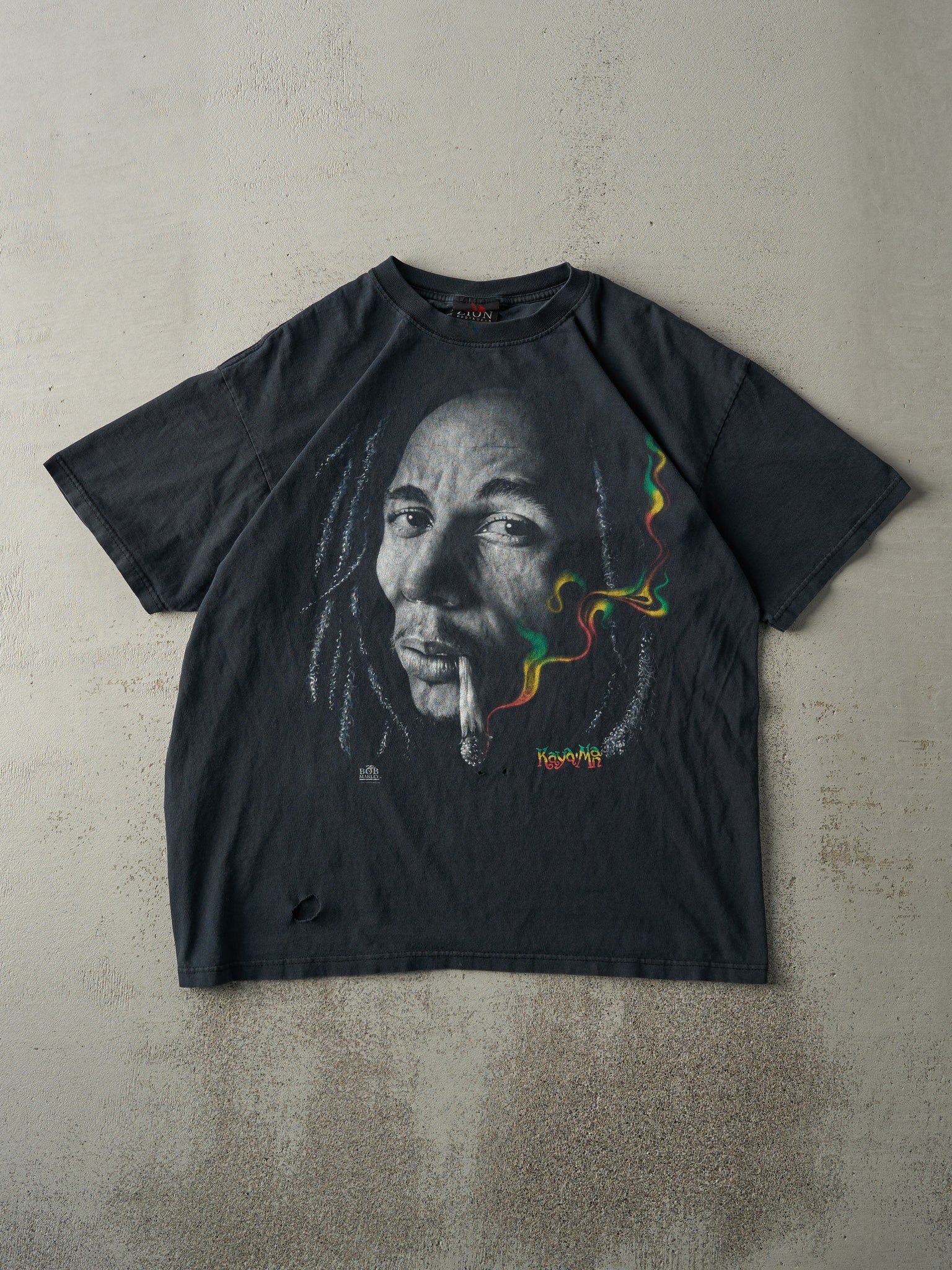 Vintage Y2K Faded Black Bob Marley Tee (M)