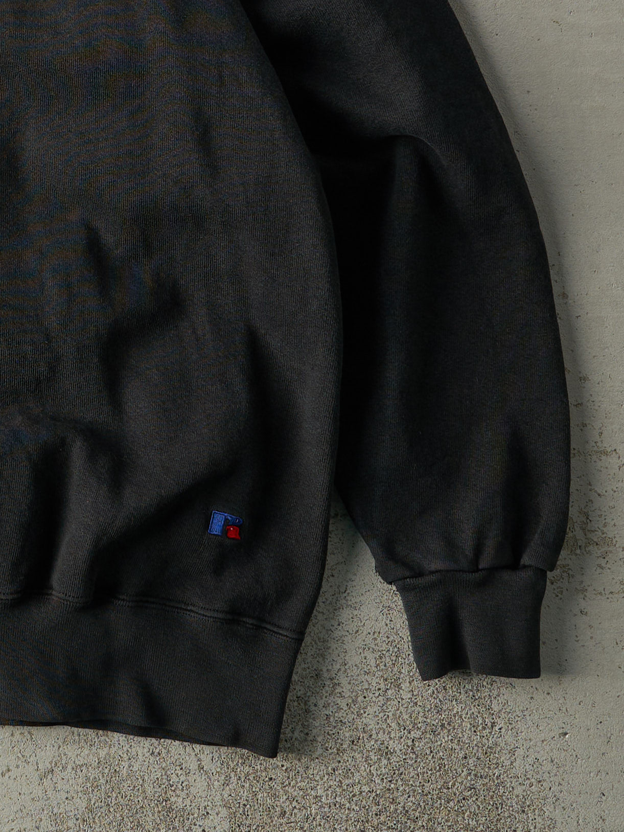 Vintage 90s Black Russell Athletic Quarter Button Crewneck (L)