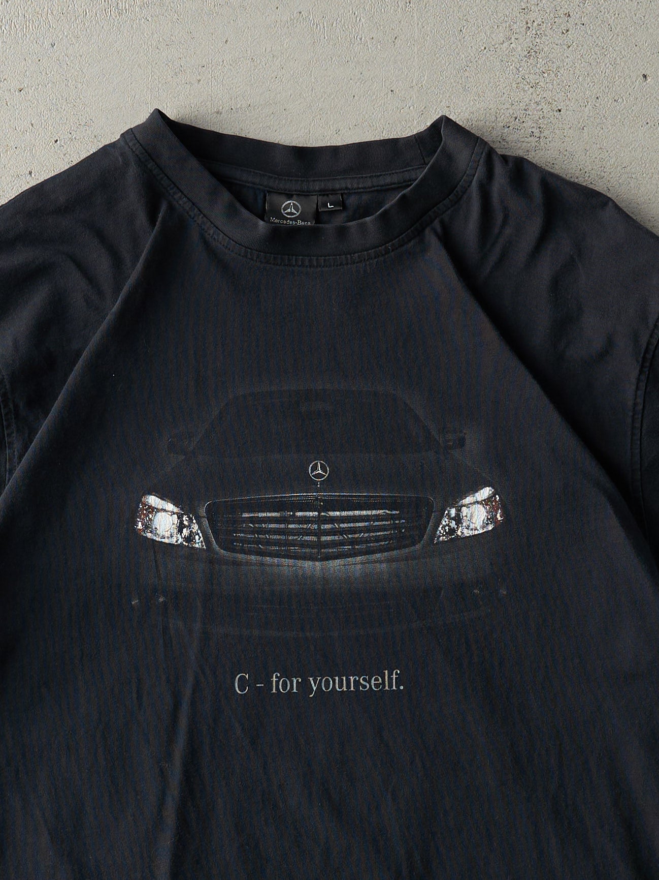 Vintage Y2K Black Mercedes-Benz C-Class Tee (M)