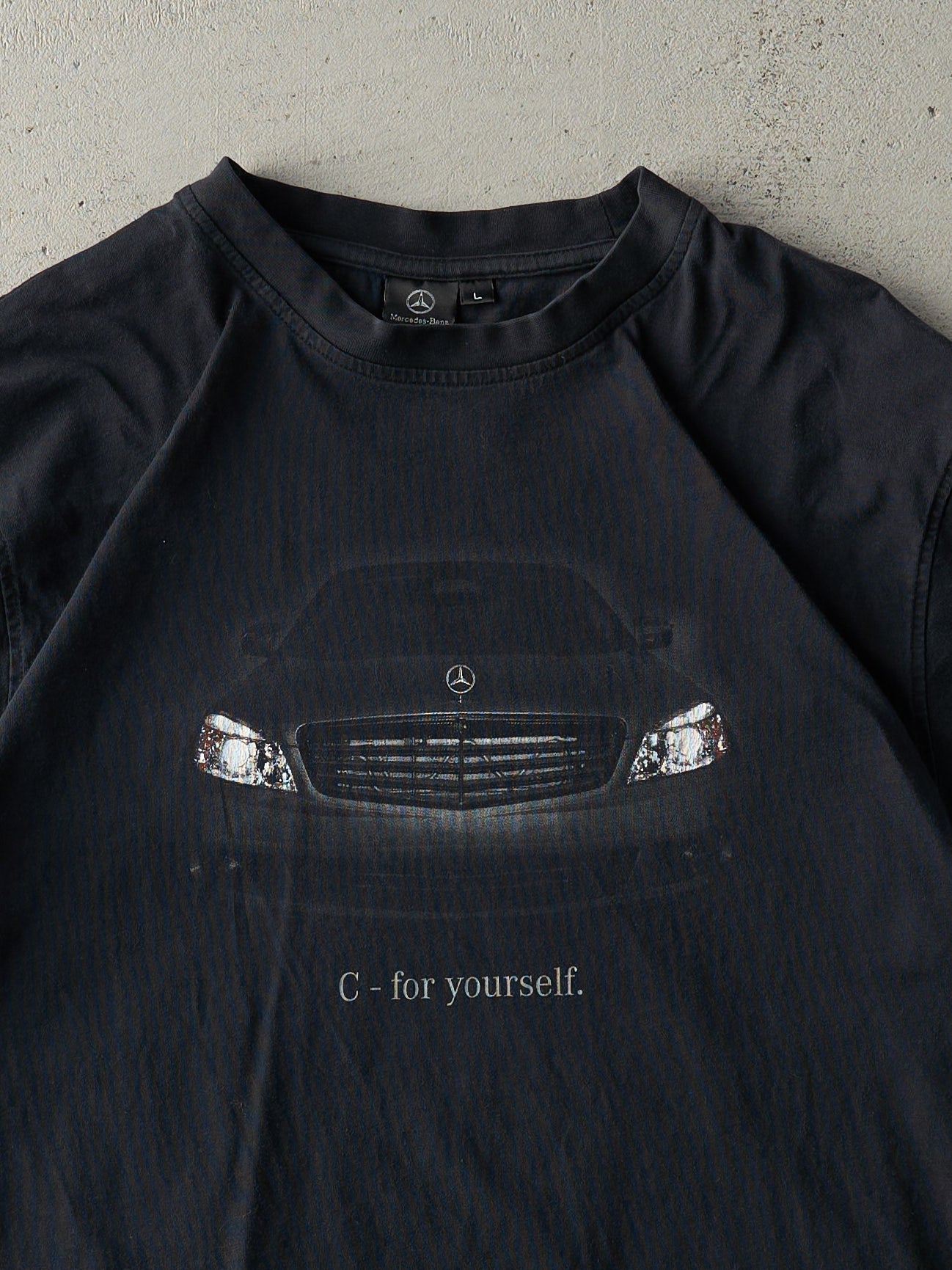 Vintage Y2K Black Mercedes-Benz C-Class Tee (M)