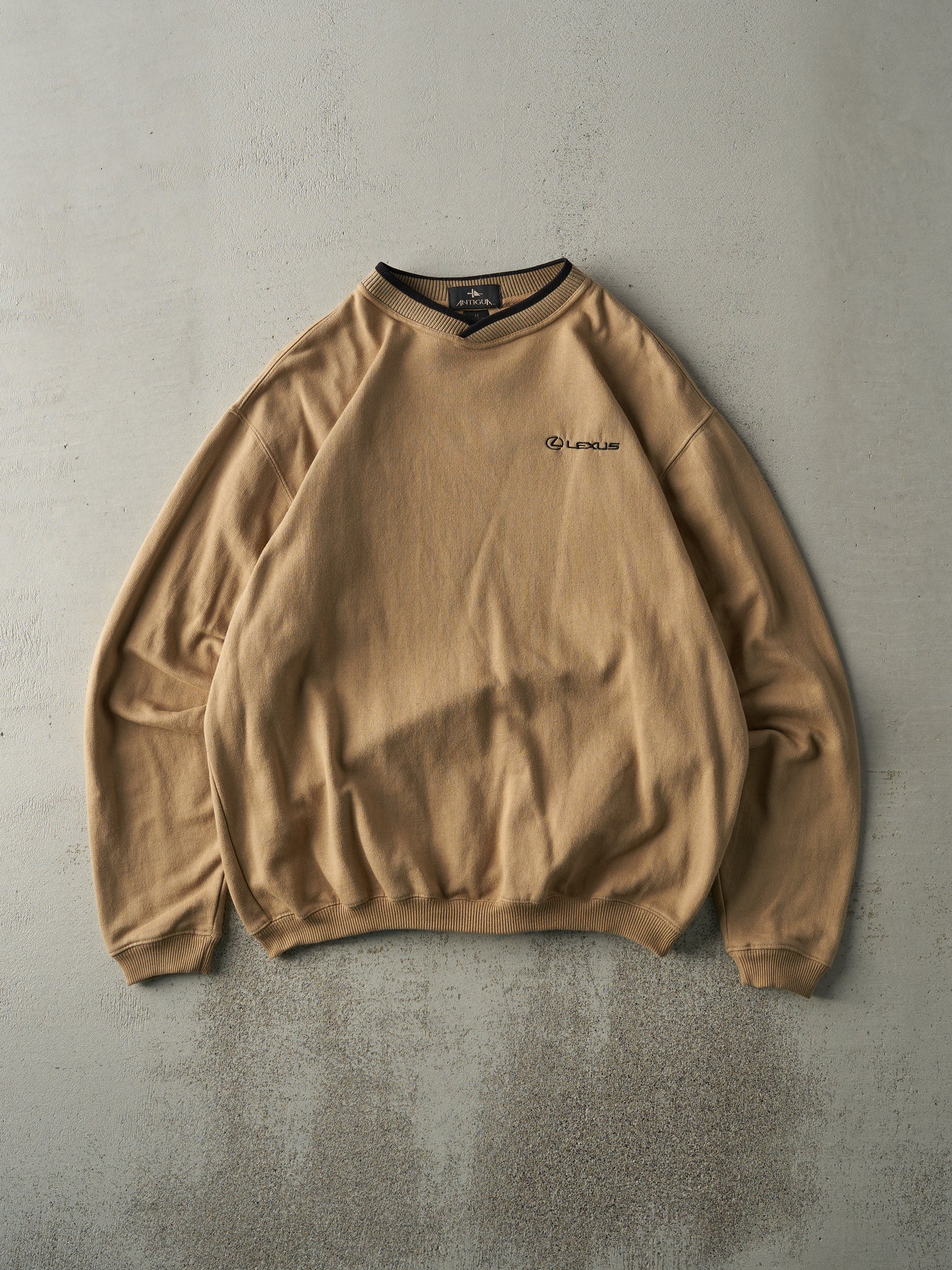 Vintage 90s Beige Embroidered Lexus Crewneck (L)