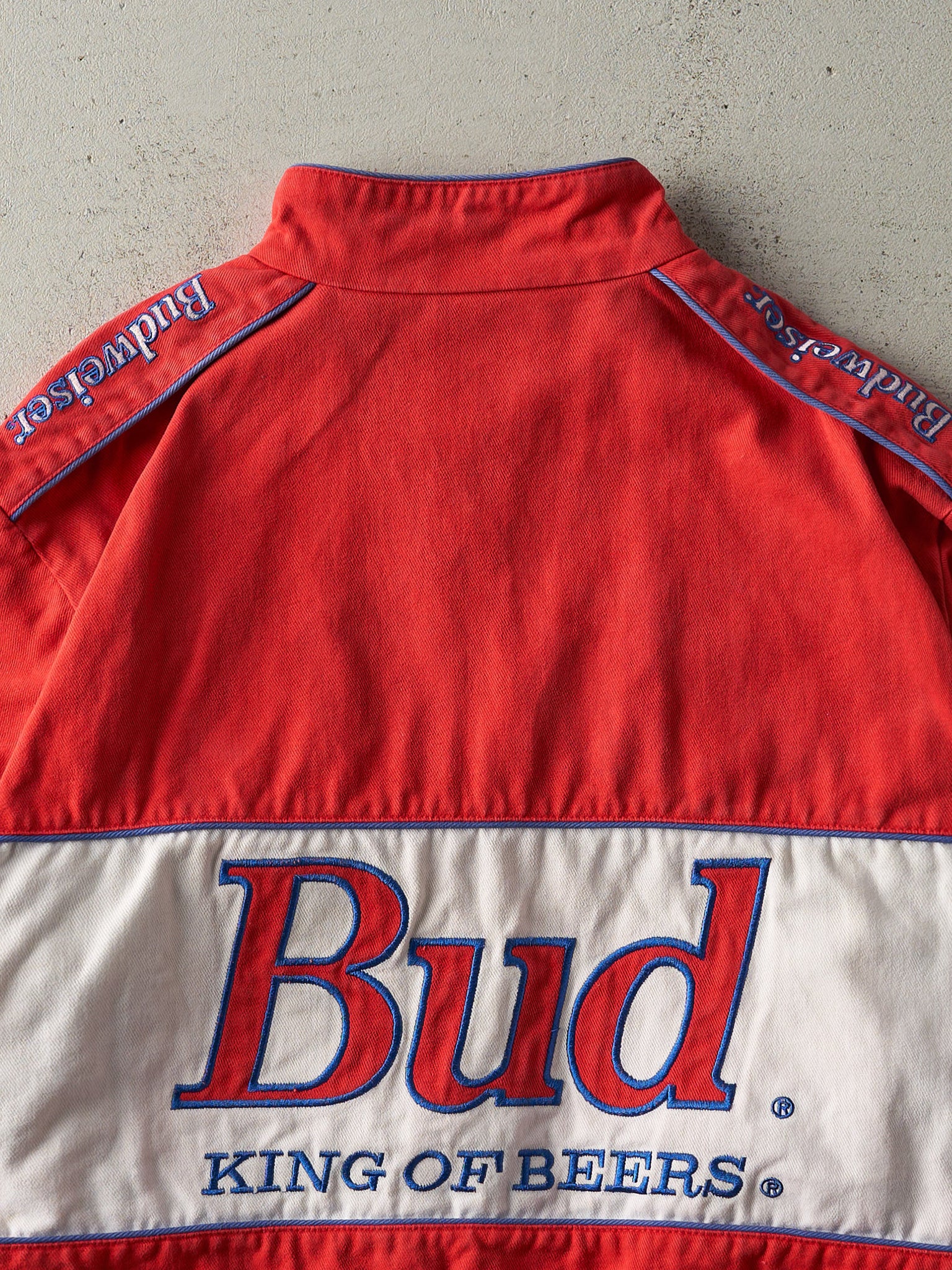 Vintage 90s Red Budweiser Ricky Craven Racing Jacket (M)