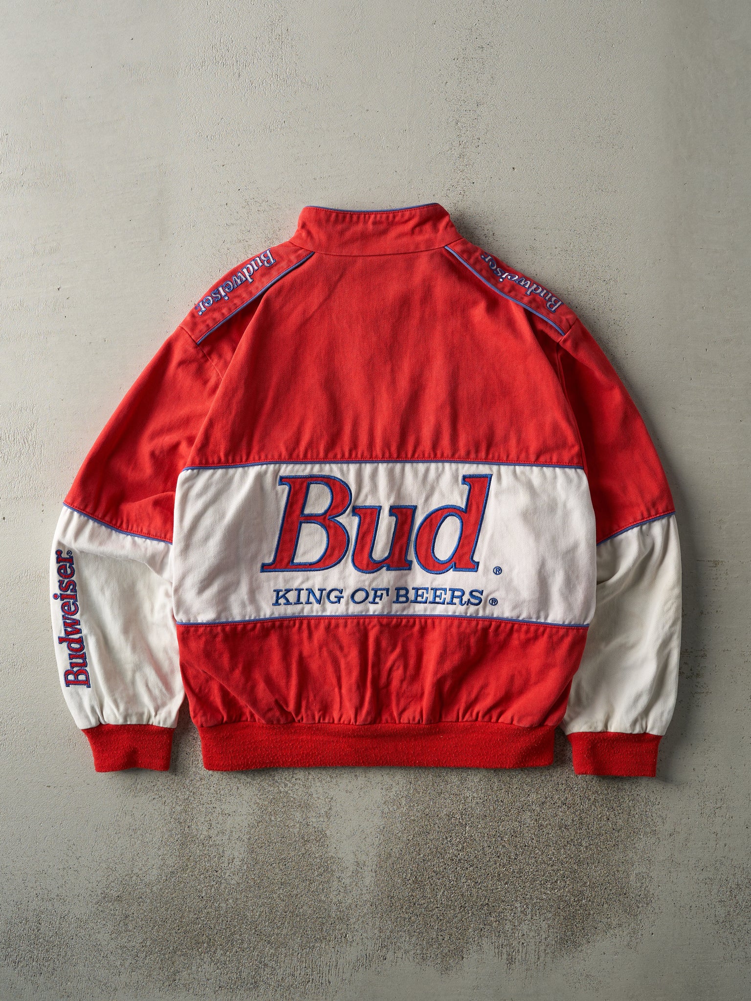 Vintage 90s Red Budweiser Ricky Craven Racing Jacket (M)