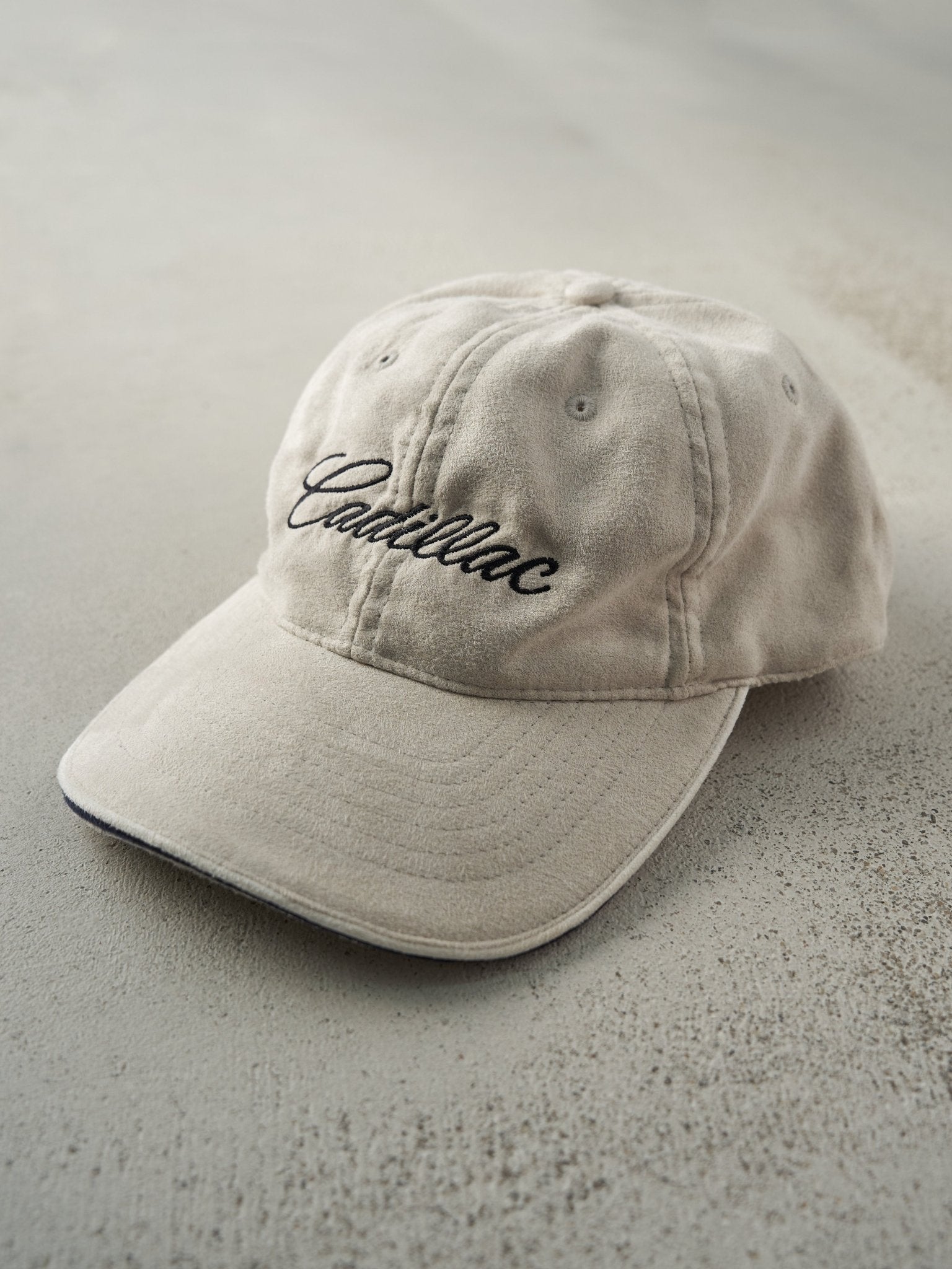 Vintage Y2K Beige Embroidered Cadillac Velcro Hat