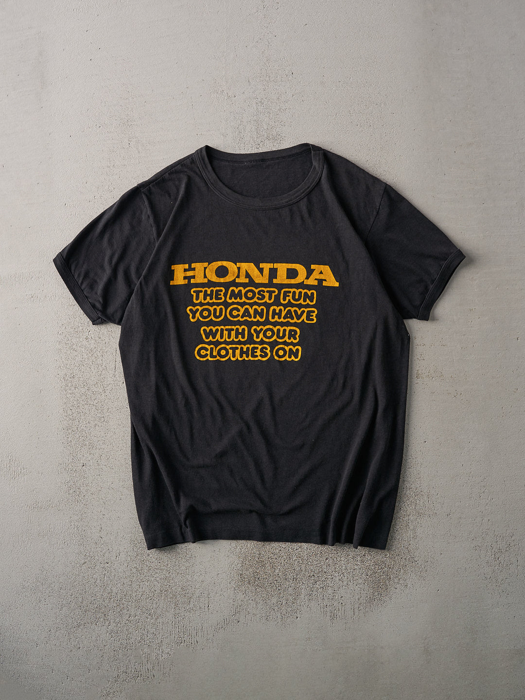 Vintage 80s Black Honda "Most Fun You Can Have" Ringer Tee (M)