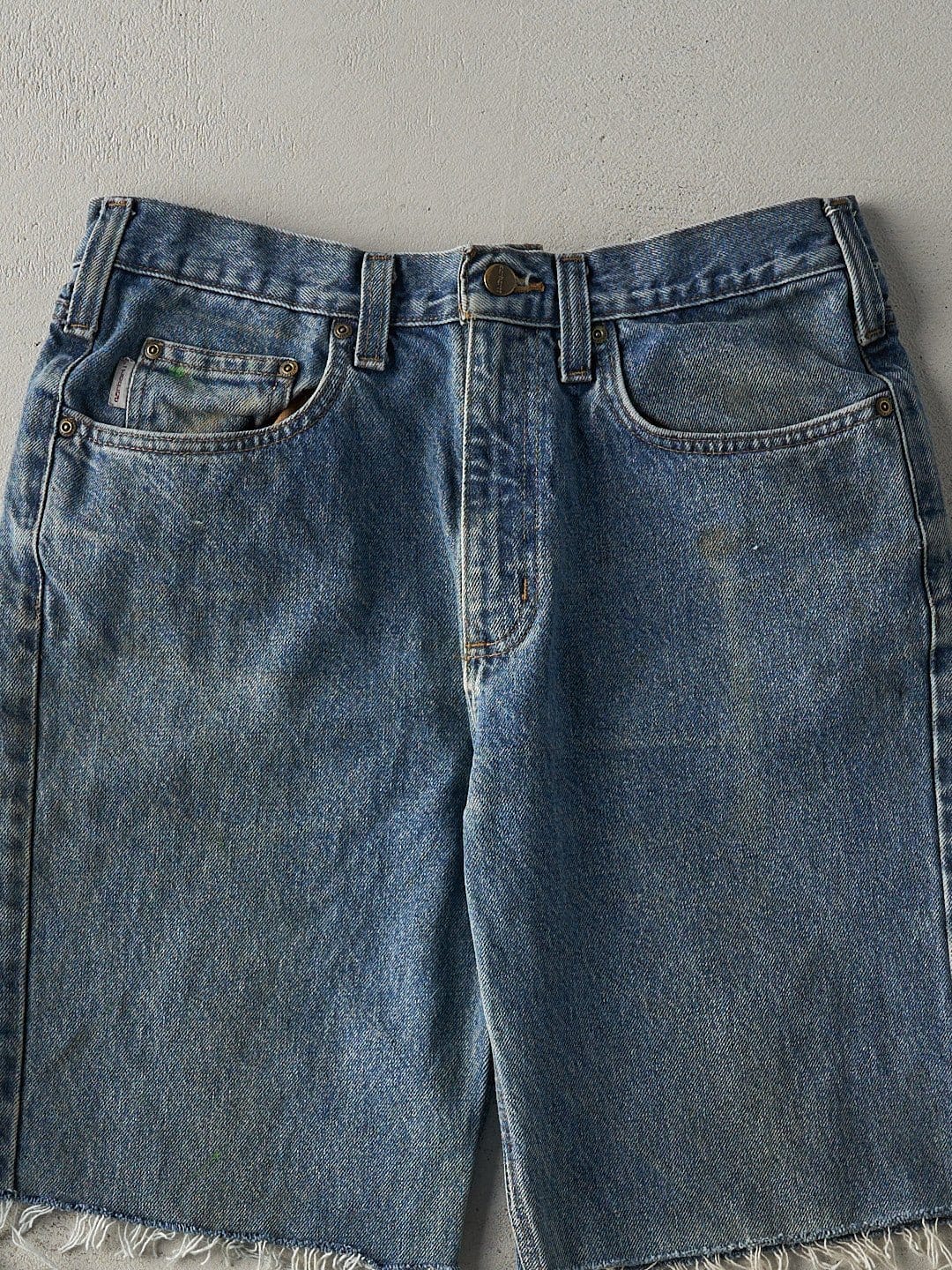 Vintage Y2K Light Wash Relaxed Fit Carhartt Cut Off Shorts (33x9.5)