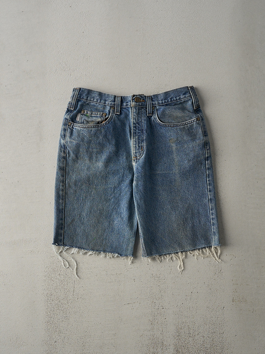 Vintage Y2K Light Wash Relaxed Fit Carhartt Cut Off Shorts (33x9.5)