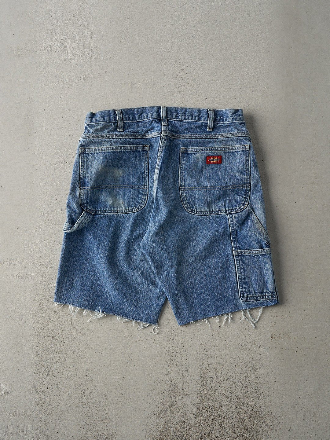 Vintage Y2K Light Wash Dickies Carpenter Cut Off Shorts (34x9.75)