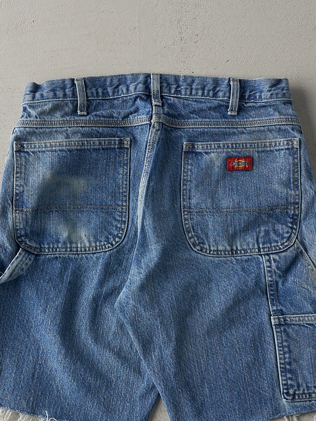 Vintage Y2K Light Wash Dickies Carpenter Cut Off Shorts (34x9.75)
