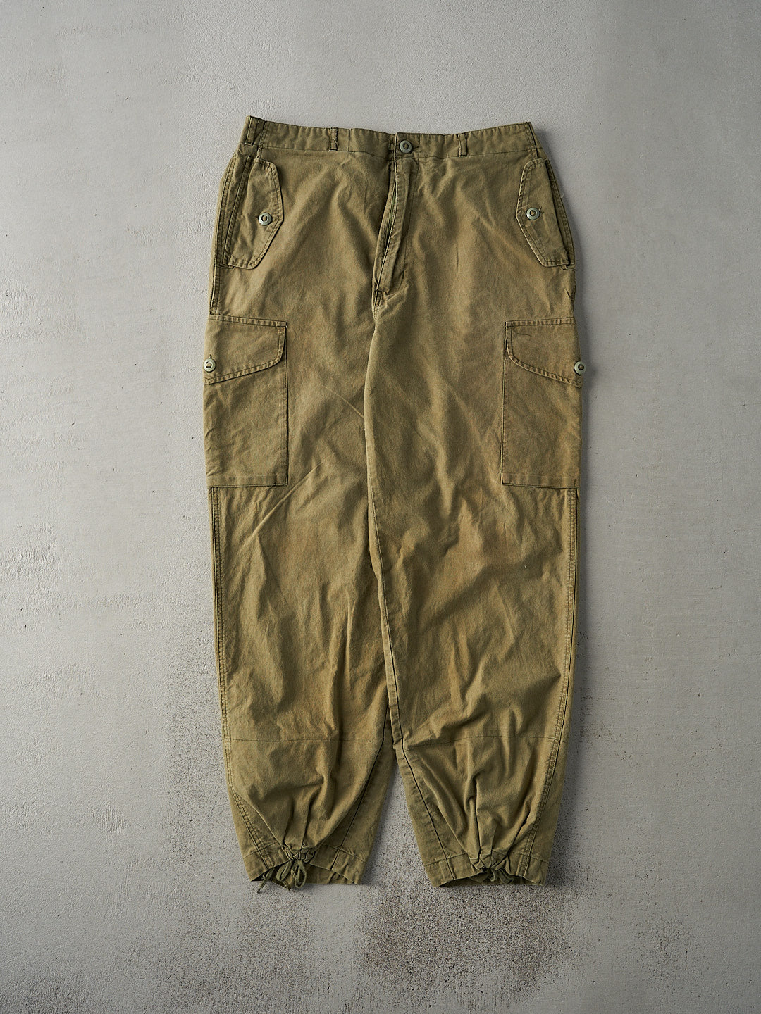 Vintage 90s Army Green Military by World Famous Parachute Pants (38x32)