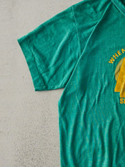 Vintage 70s Bright Green "When A Tree Falls" Single Stitch Tee (M)