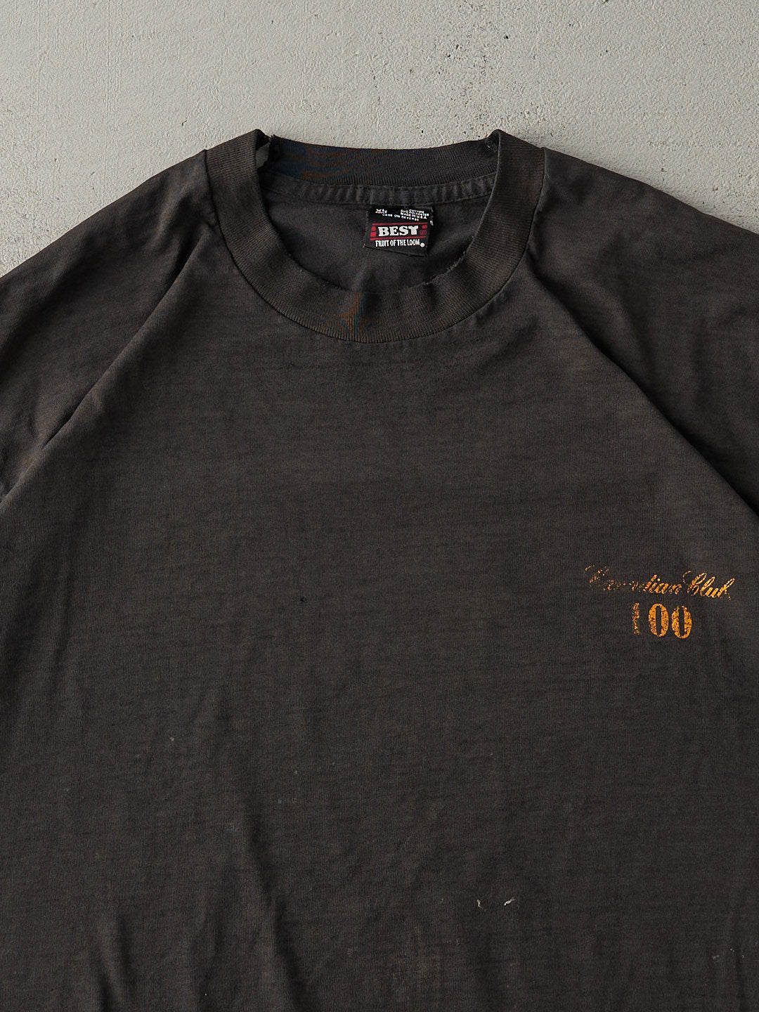 Vintage 90s Faded Black Canadian Club Single Stitch Tee (L)