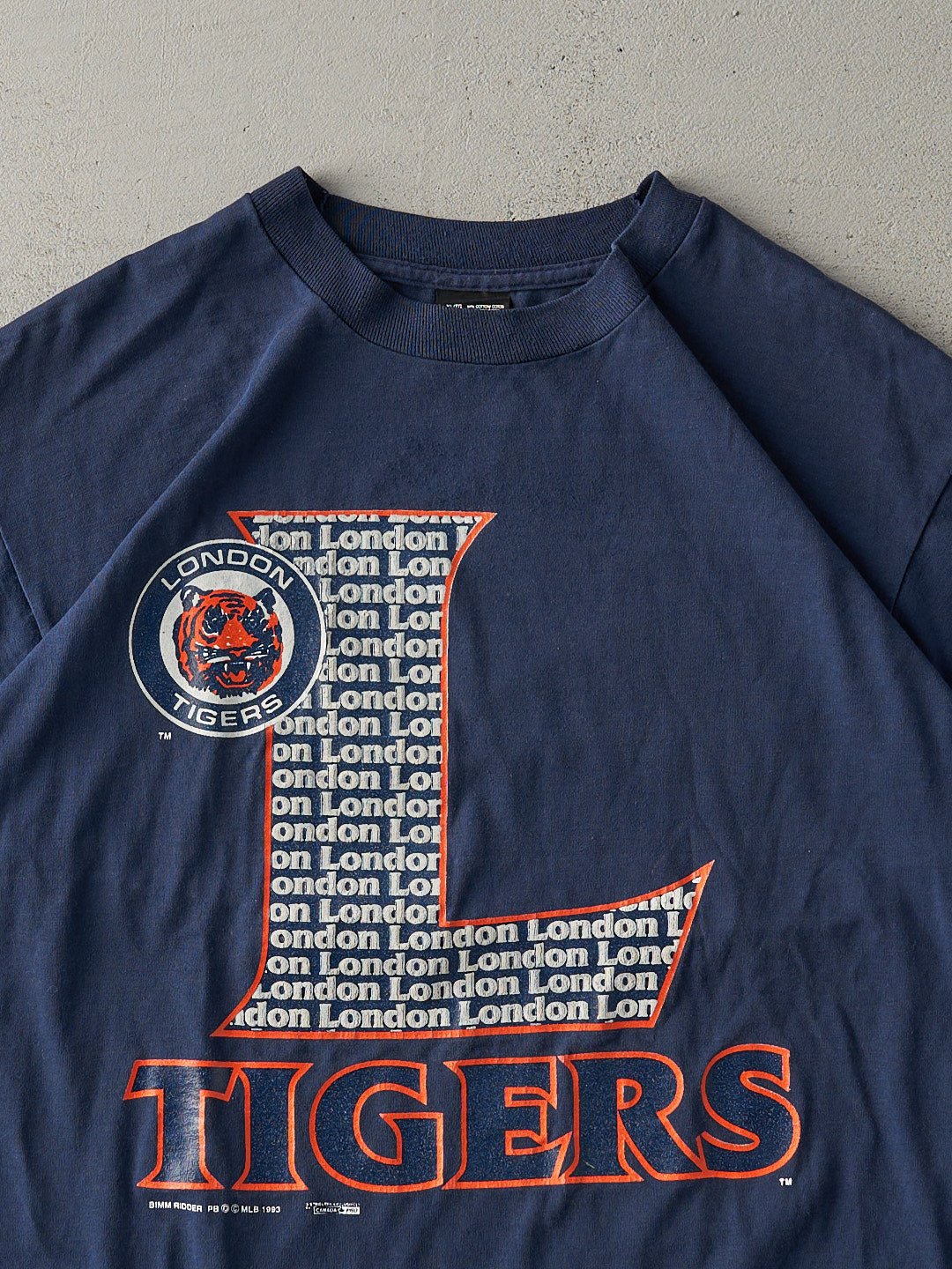 Vintage 90s Navy Blue London Tigers Single Stitch Tee (M)