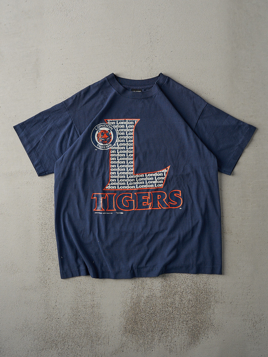 Vintage 90s Navy Blue London Tigers Single Stitch Tee (M)