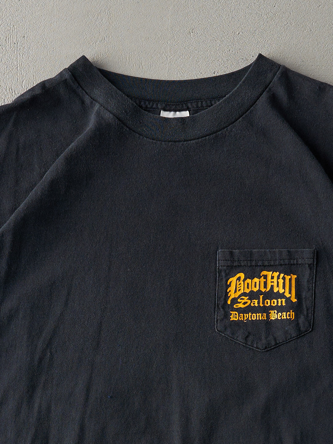 Vintage 95' Faded Black Boot Hill Saloon Pocket Tee (XL)