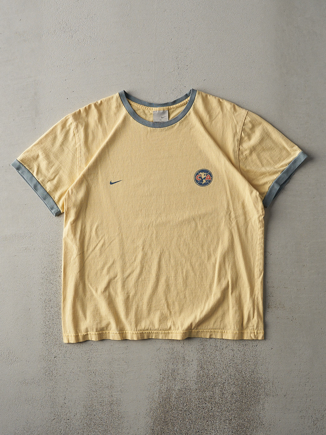 Vintage Y2K Yellow Nike Ringer Tee (M/L)