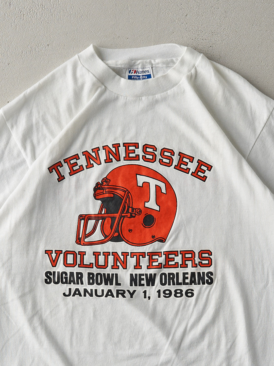 Vintage 86' White Tennessee Sugar Bowl Tee (S)