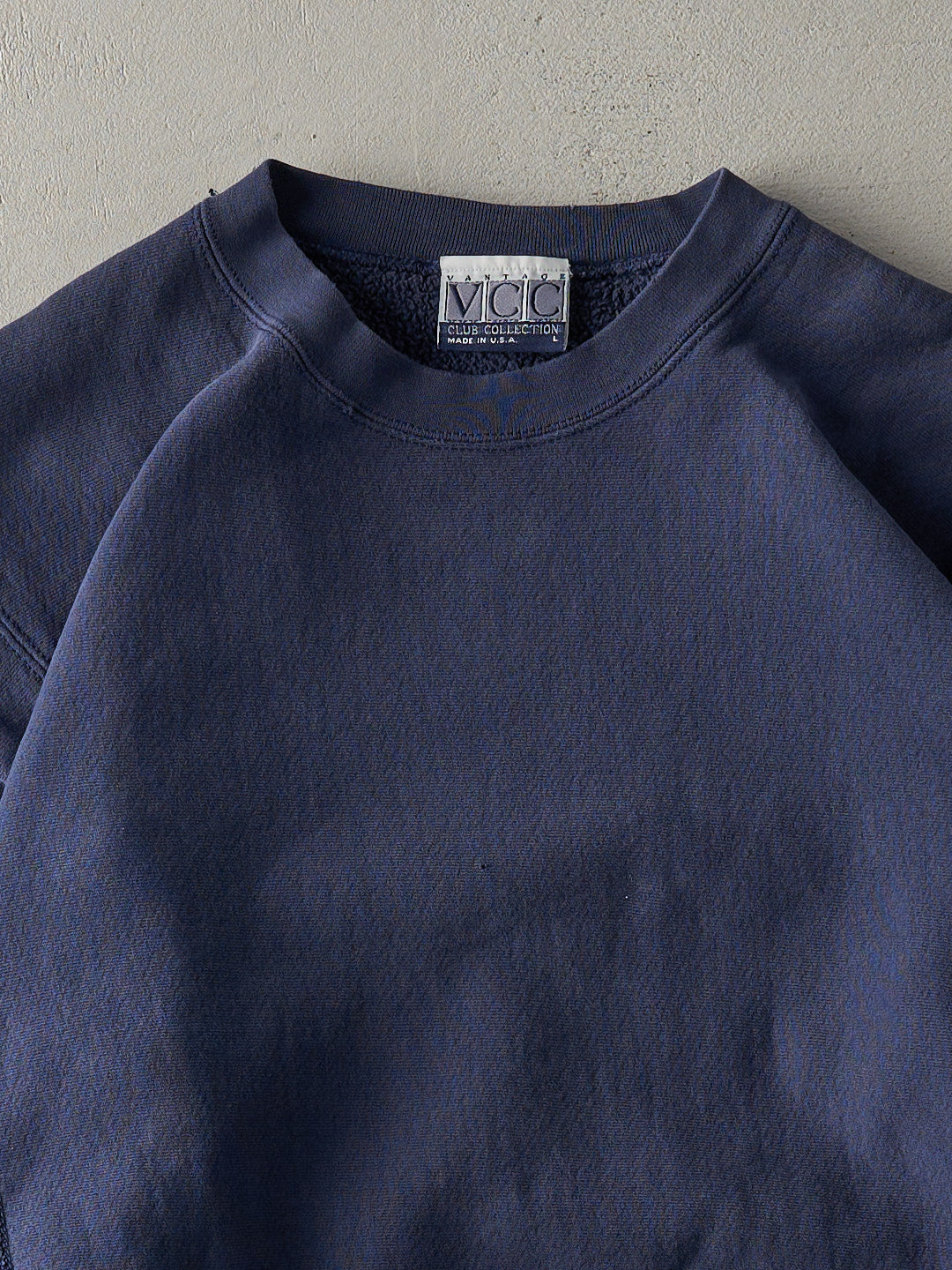 Vintage 90s Navy Blue Blank Crewneck (L)