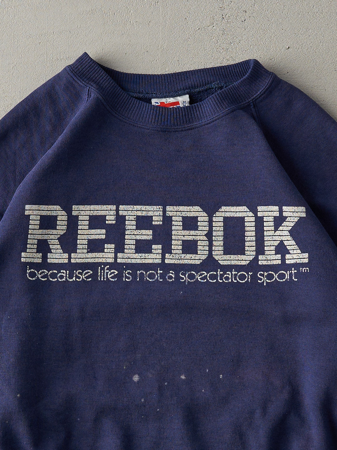 Vintage 80s Navy RARE Blue Reebok Boxy Crewneck (M)