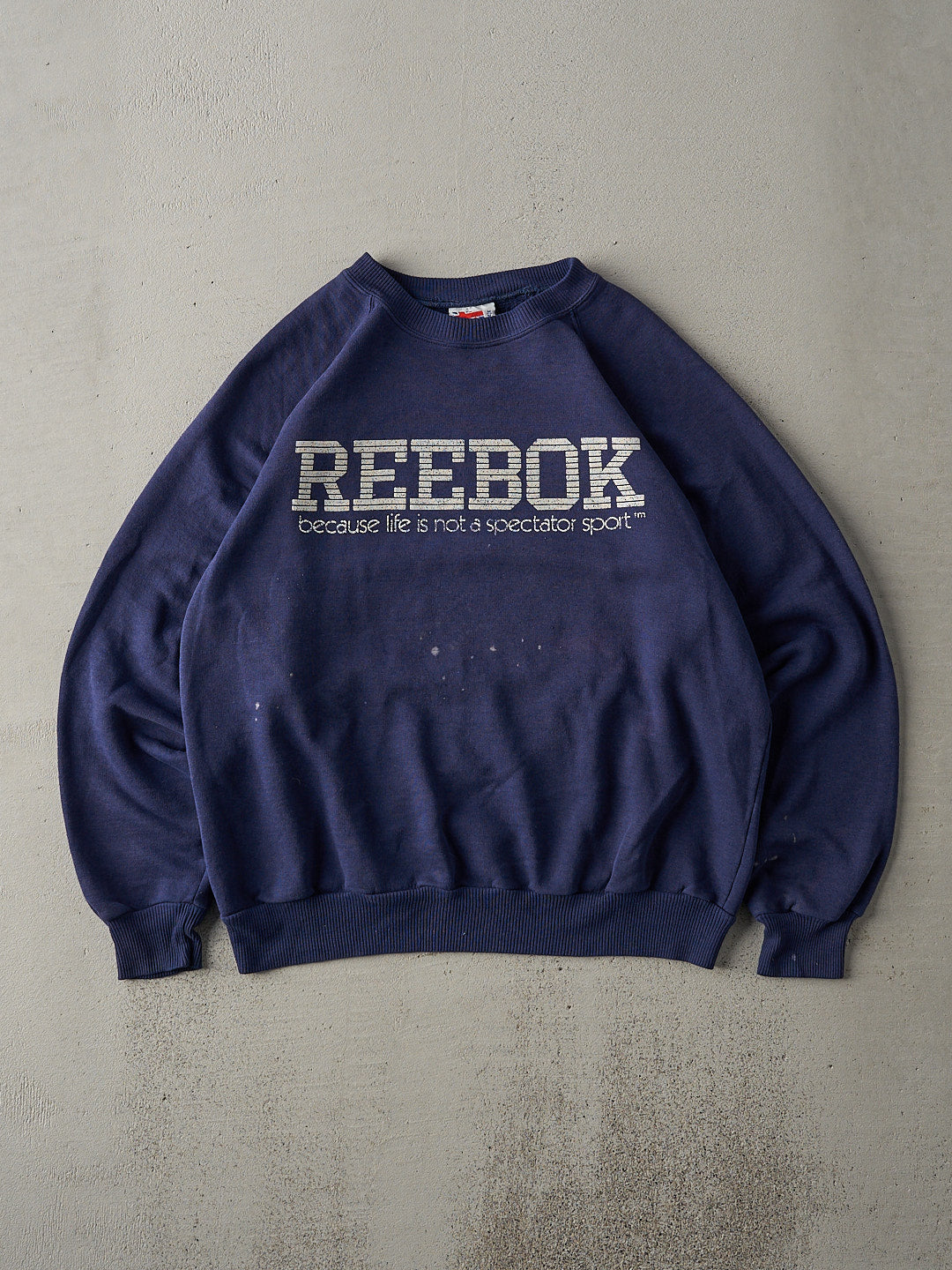 Vintage 80s Navy RARE Blue Reebok Boxy Crewneck (M)