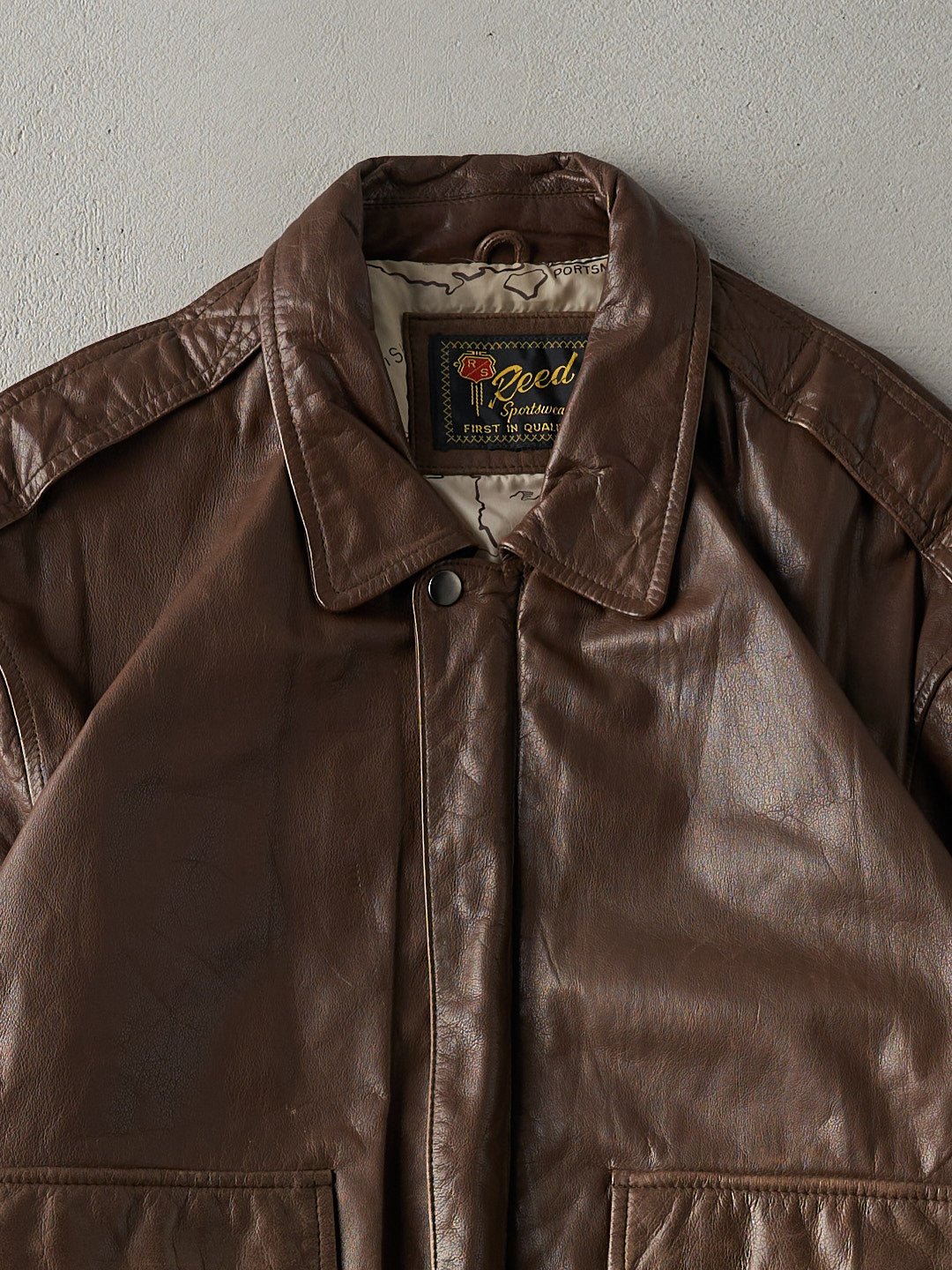 Vintage 80s Brown Reed Sportswear Leather Jacket (M)