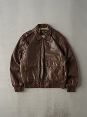 Vintage 80s Brown Reed Sportswear Leather Jacket (M)